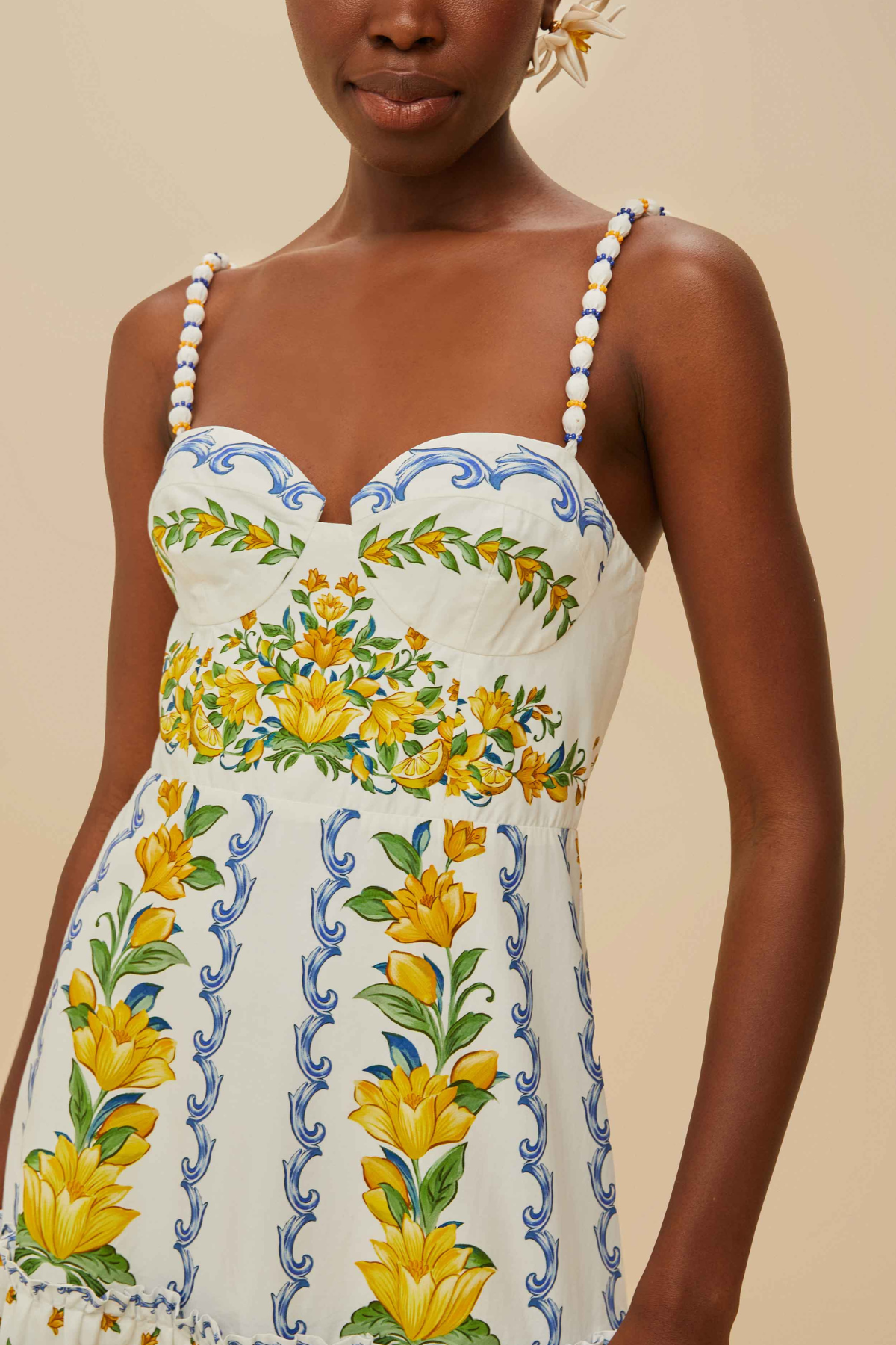 FARM RIO | SICILY OFF-WHITE MIDI DRESS
