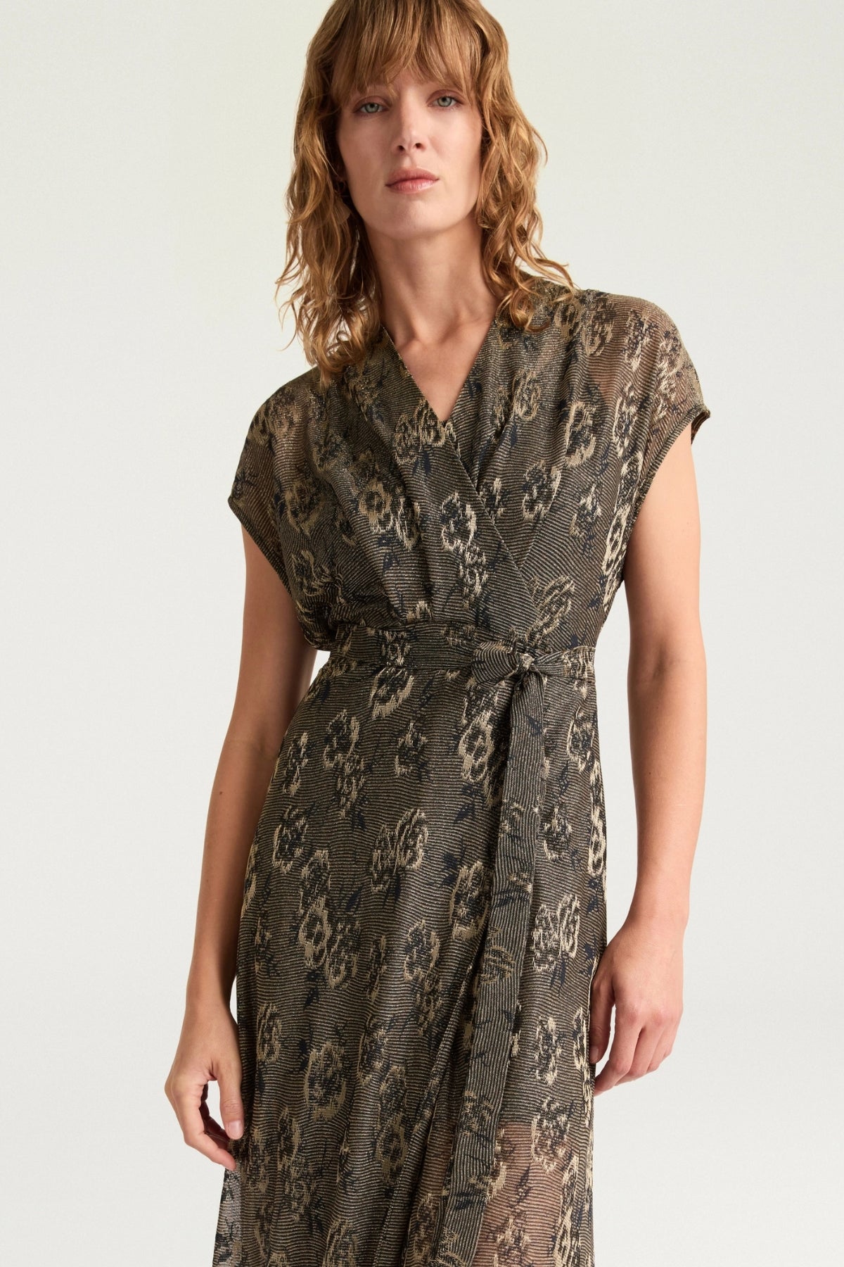 MOMONI | Heather Flocked Jacquard Dress