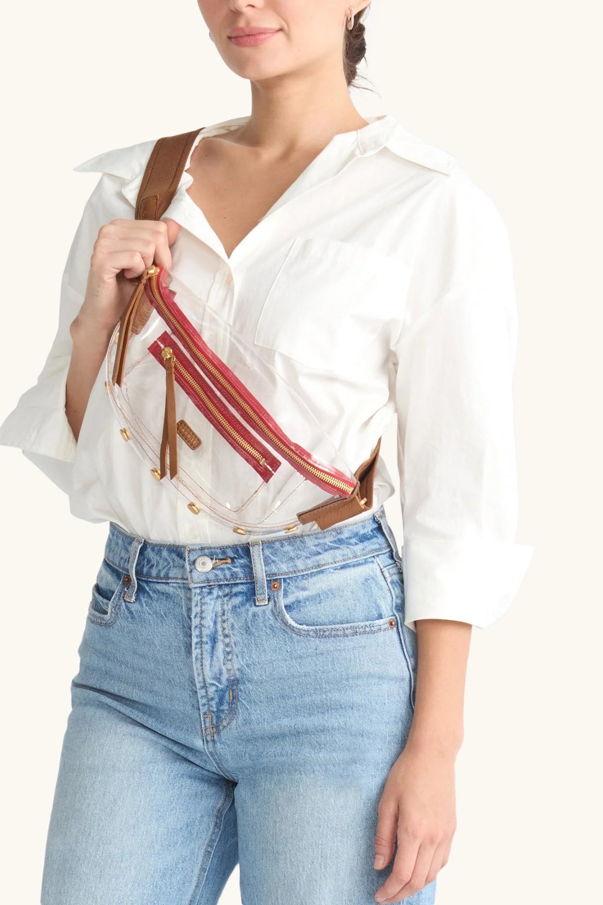 HAMMITT | Charles Crossbody Medium - Clear Mahogany