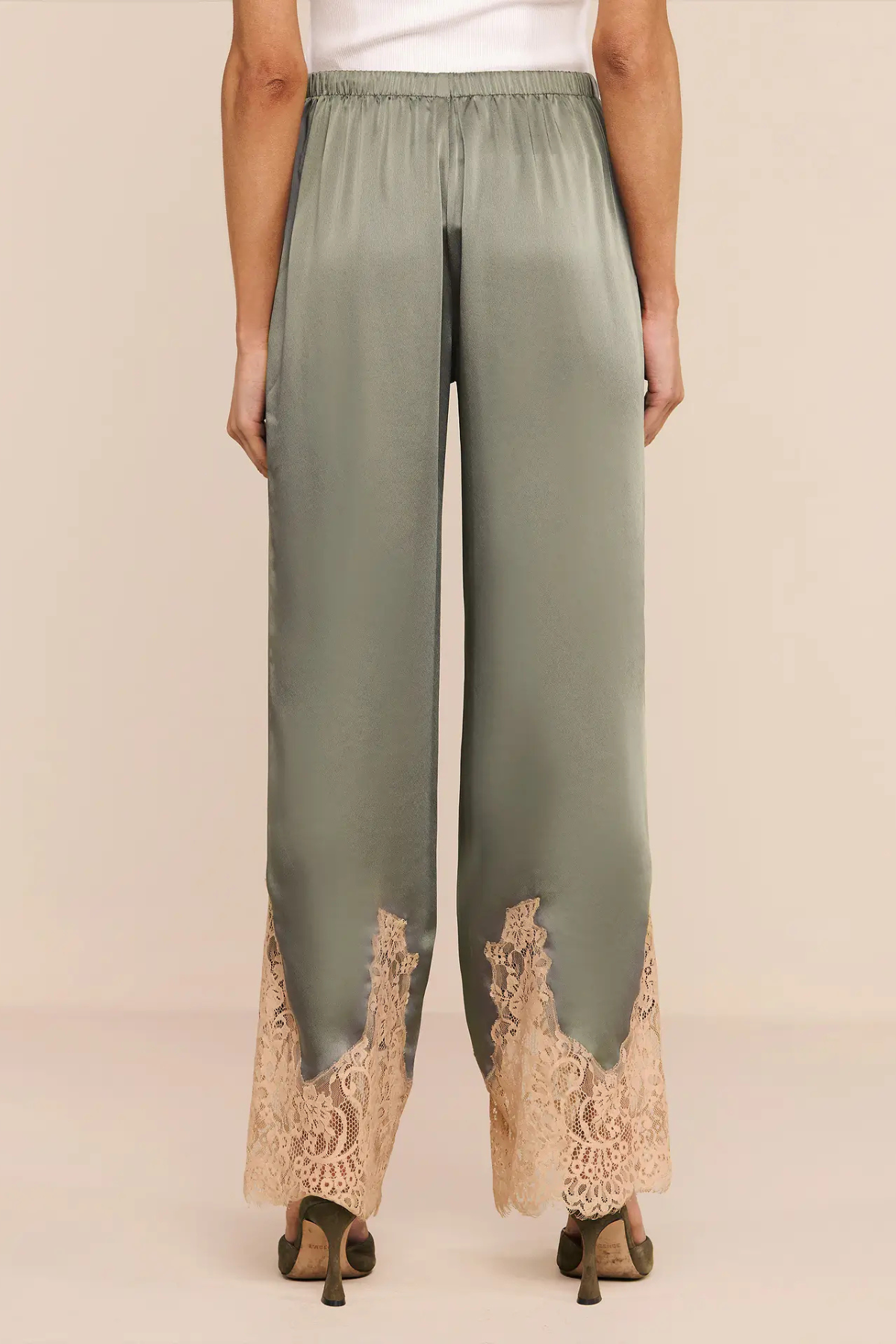 Mirel Lace Trim Drawstring Pant