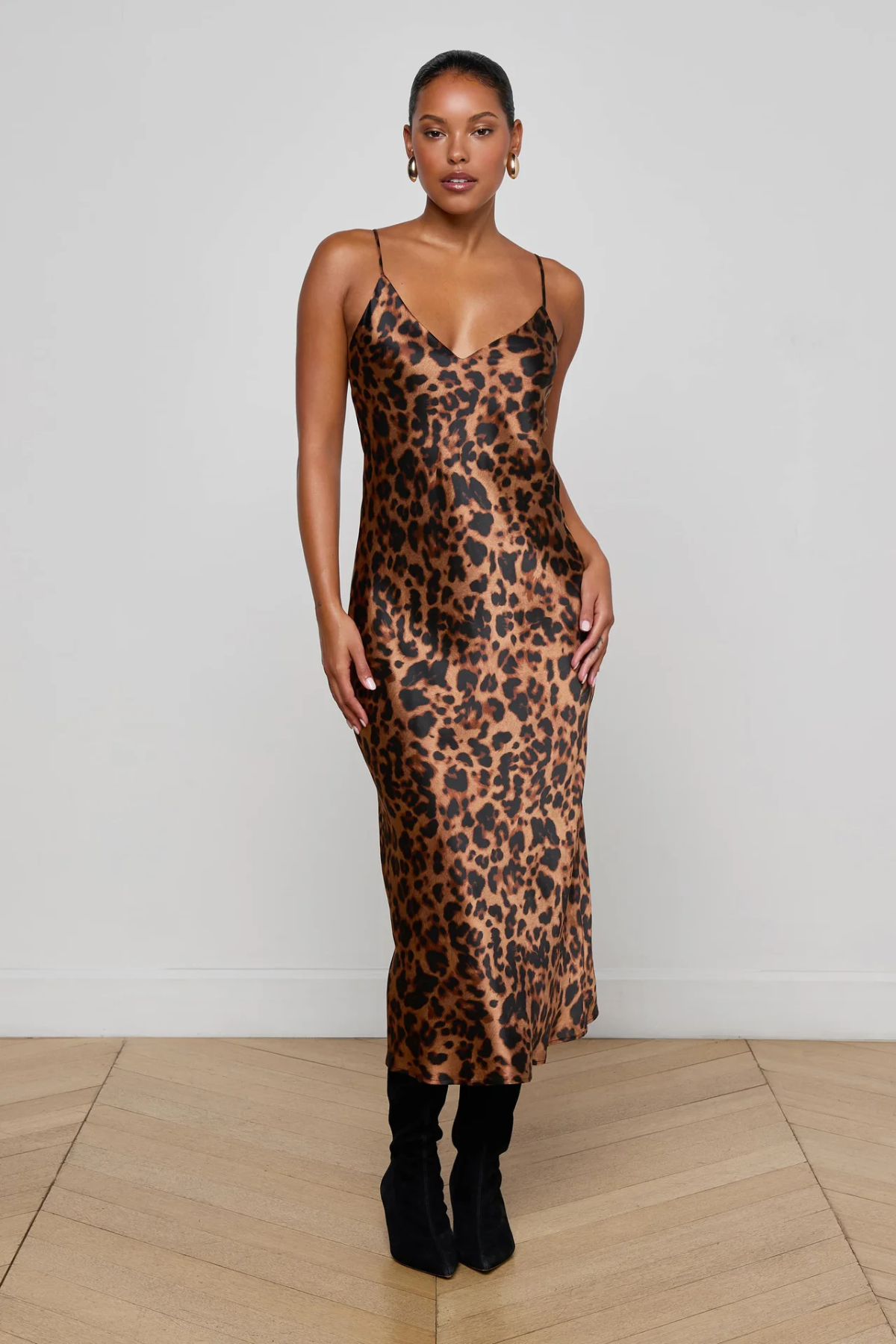 L’AGENCE | SERIDIE SLIP DRESS- BROWN