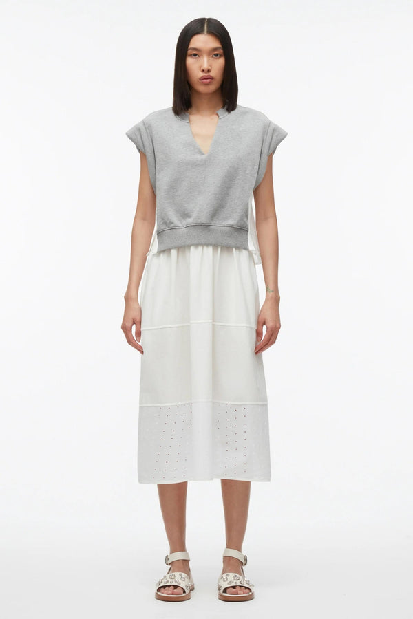 3.1 PHILLIP LIM | ROLLED SLEEVE COMBO DRESS