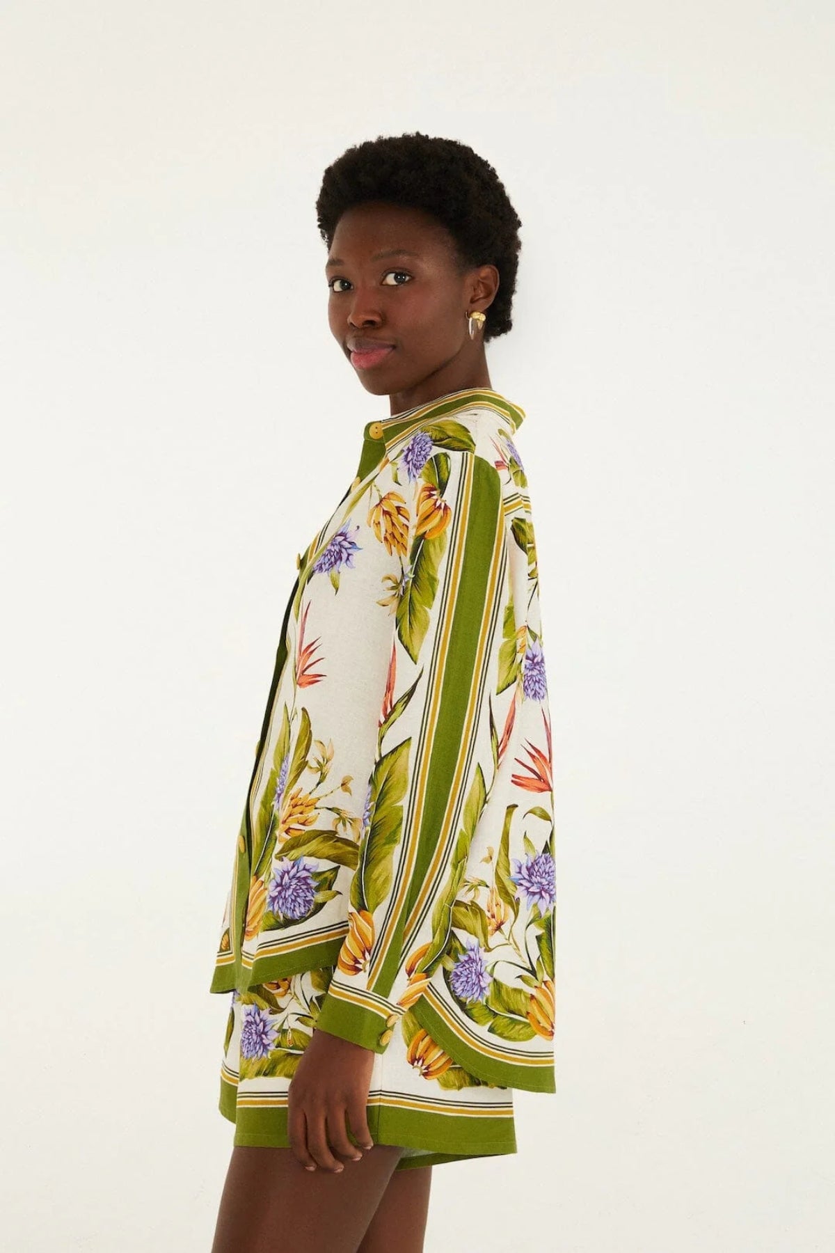 FARM RIO | TROPICAL SCARF SAND SHIRT