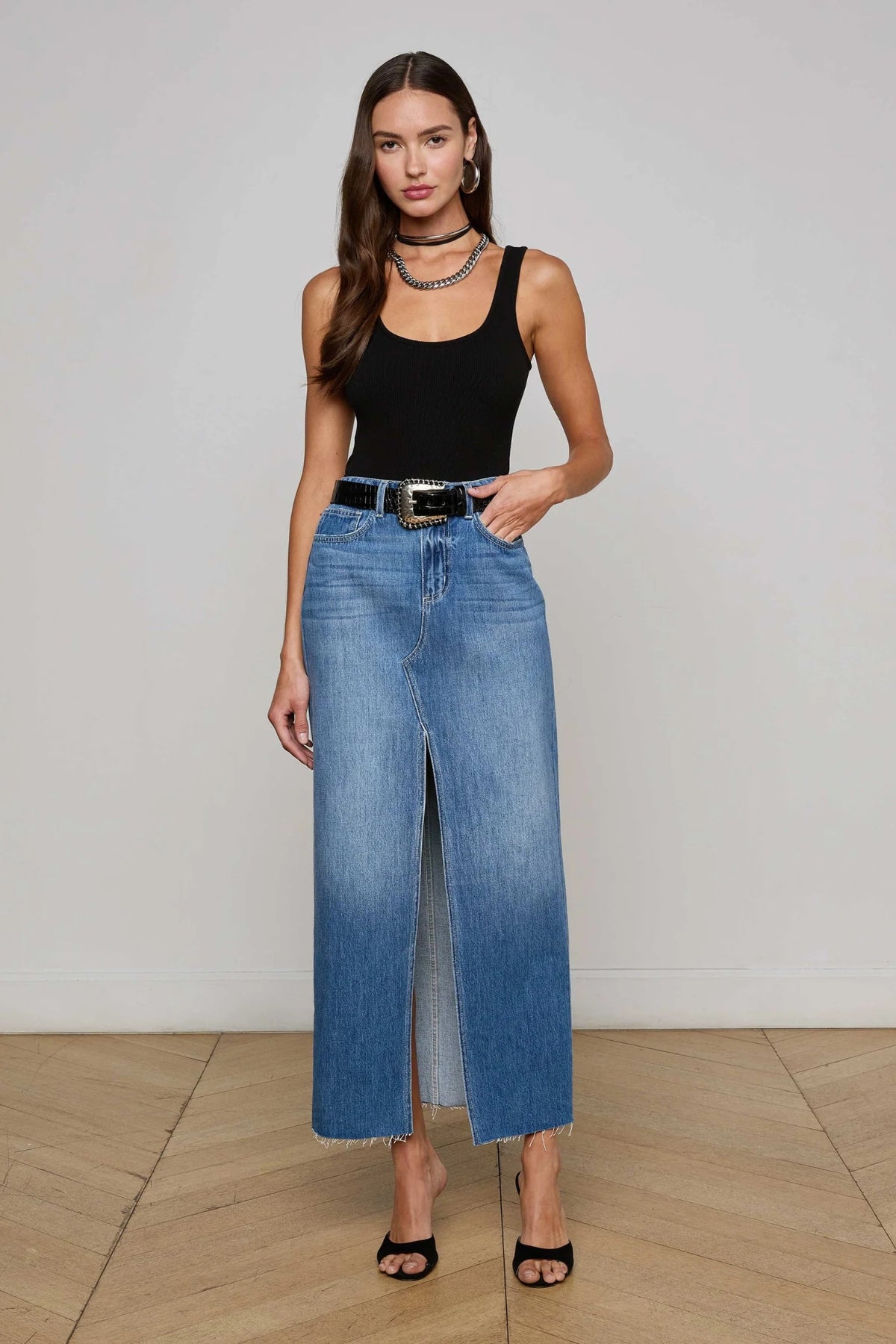 L'AGENCE | RYSA SLIT MAXI SKIRT- WOODROW