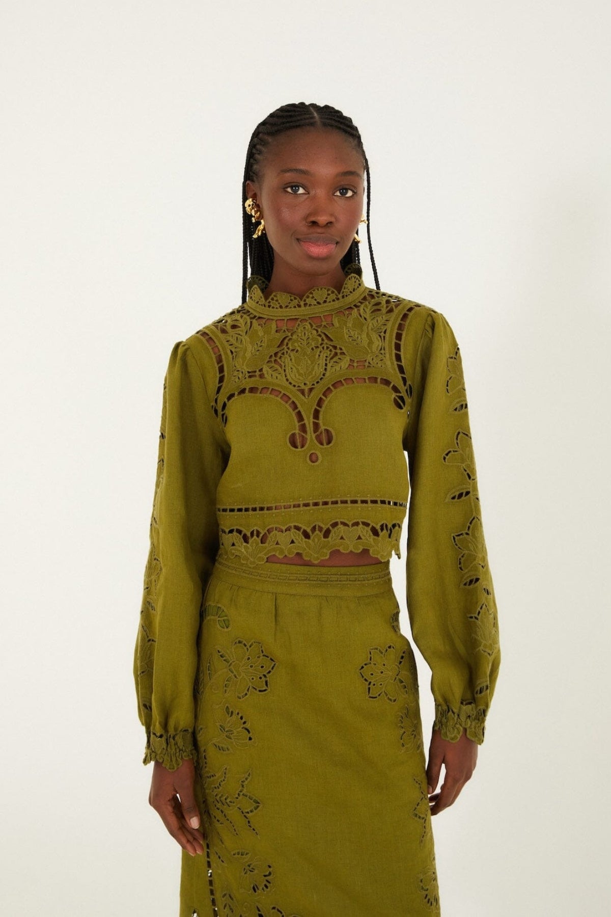 FARM RIO | MAJESTIC GARDEN GREEN BLOUSE