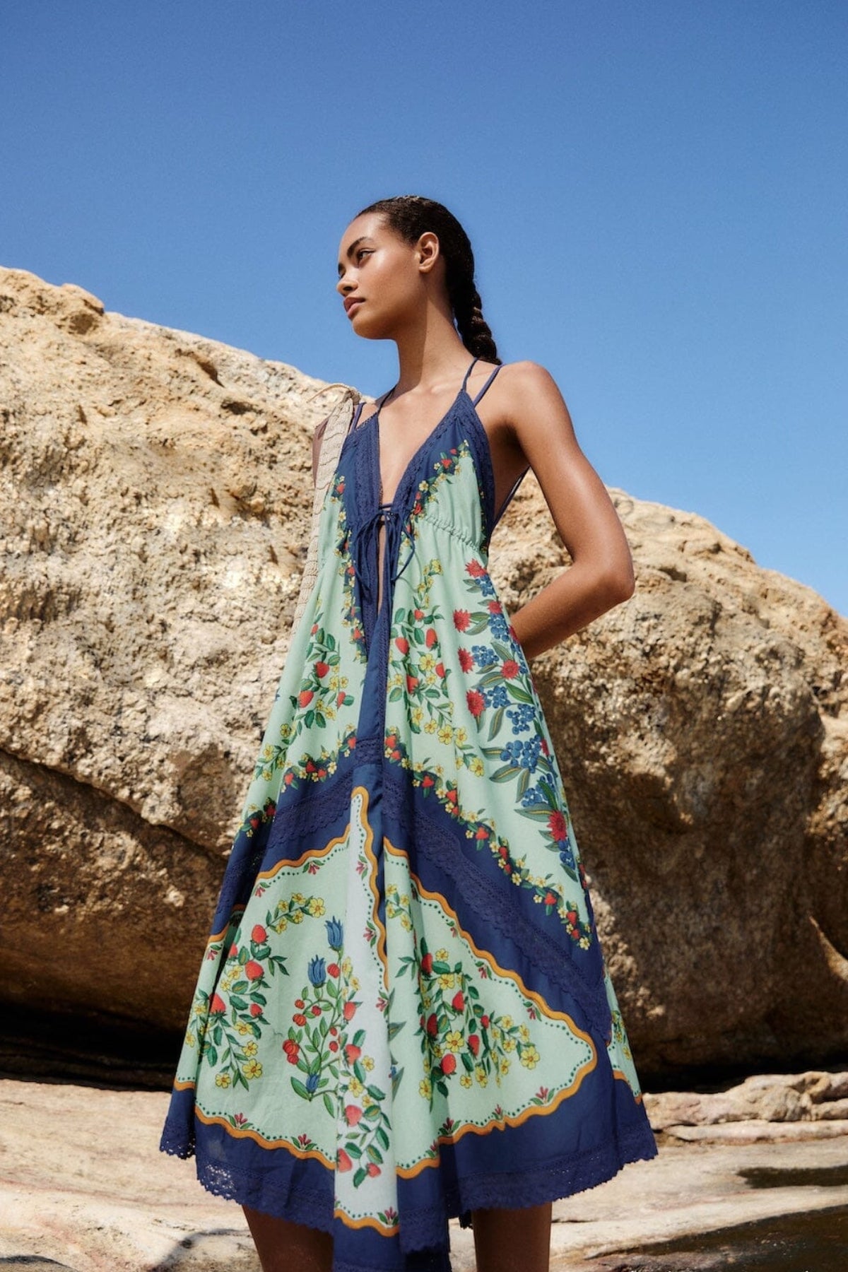 FARM RIO | FRUIT BEAUTY GREEN MAXI DRESS