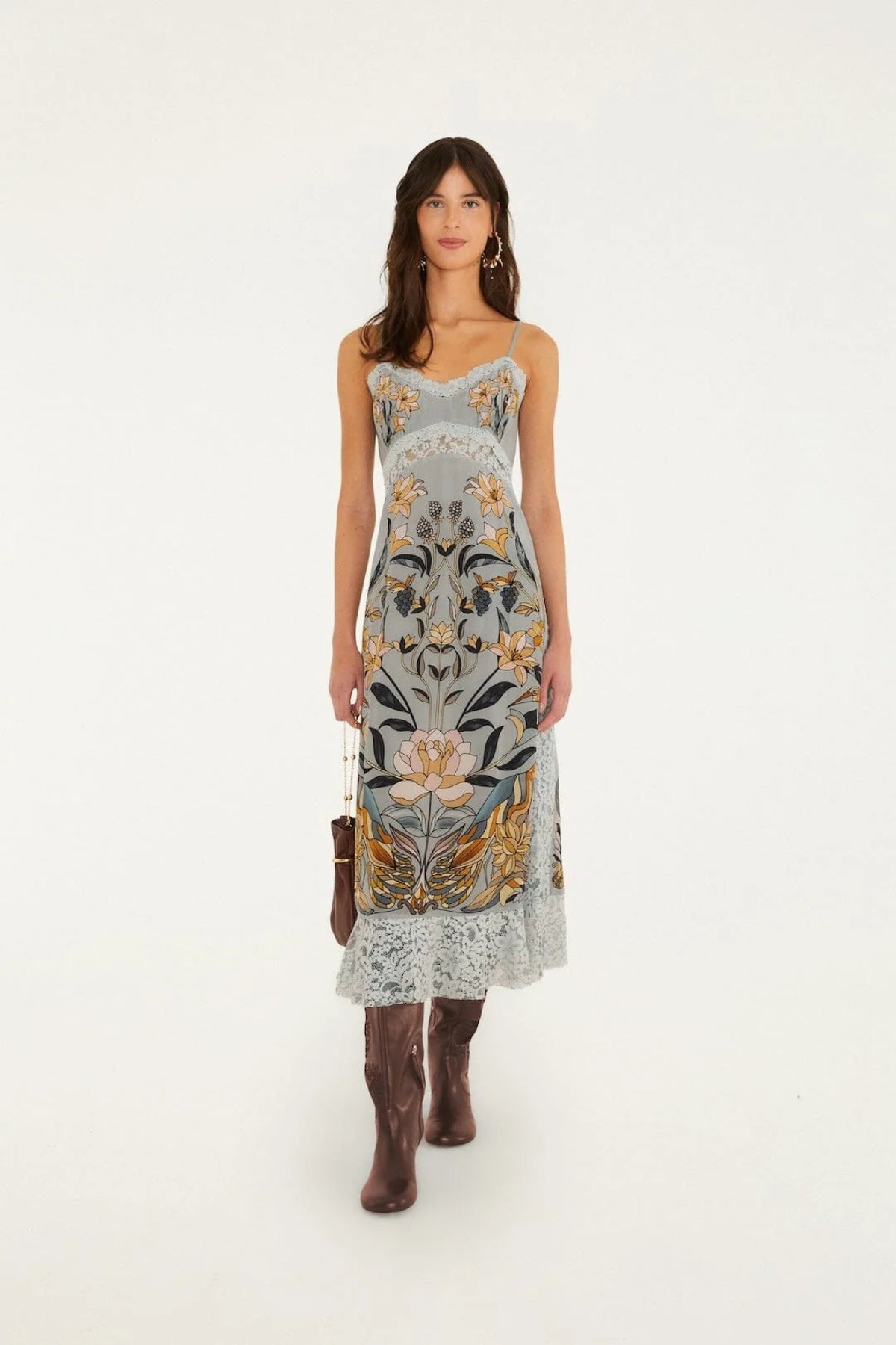 FARM RIO | Stained Glass Blue Slip Dress