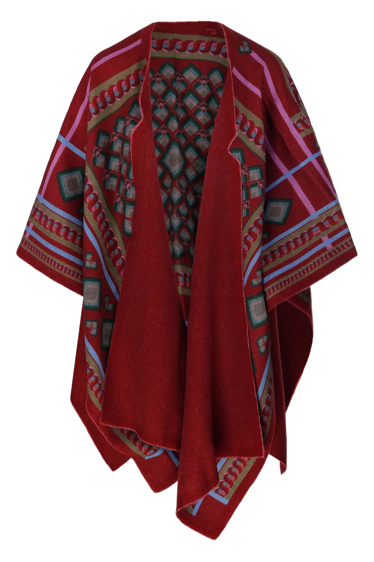 FRANCO FERRARI Oxblood Wool Cape