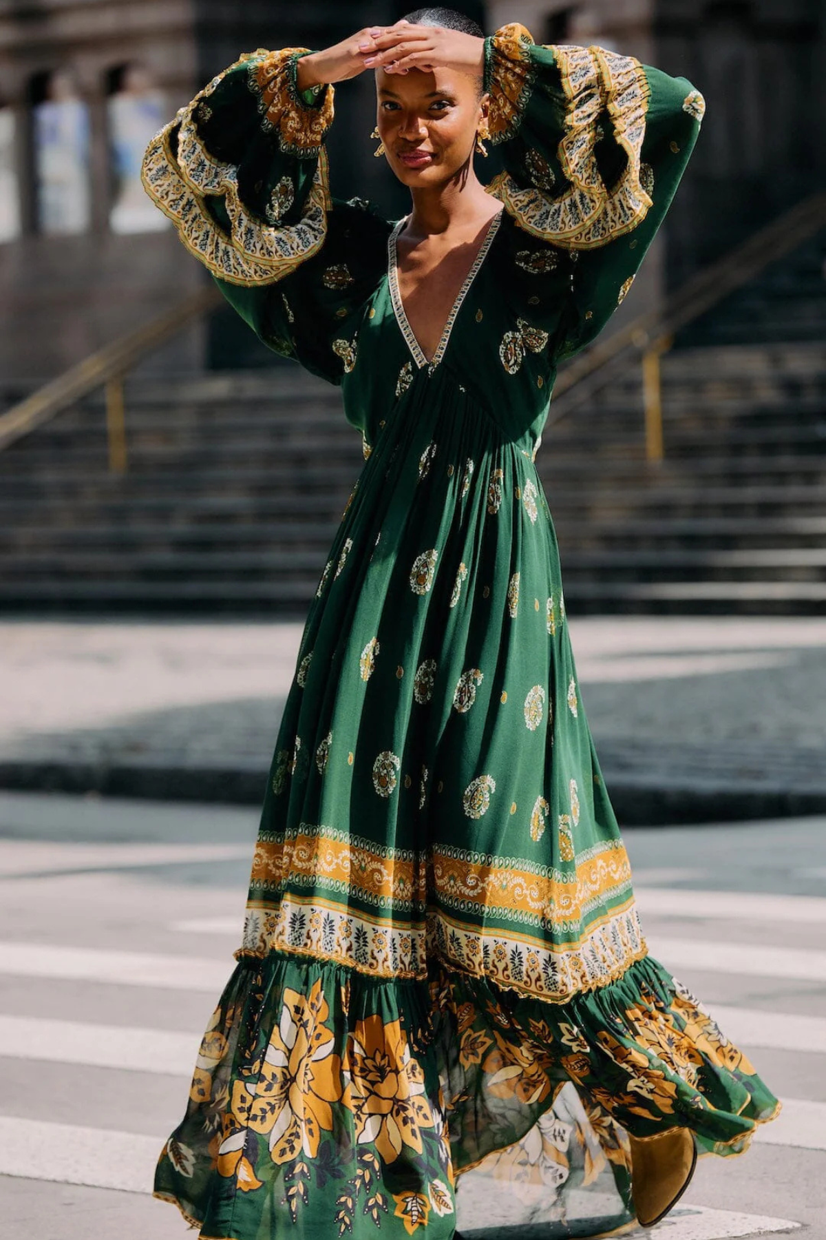 FARM RIO | AYLA GREEN MAXI DRESS