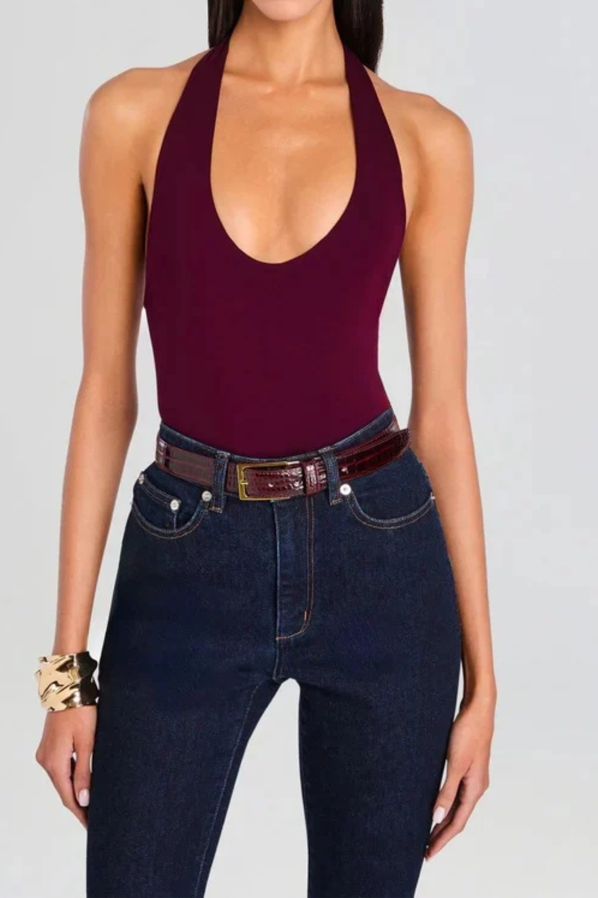 Sans Faff | Halter Bodysuit - Bordeaux