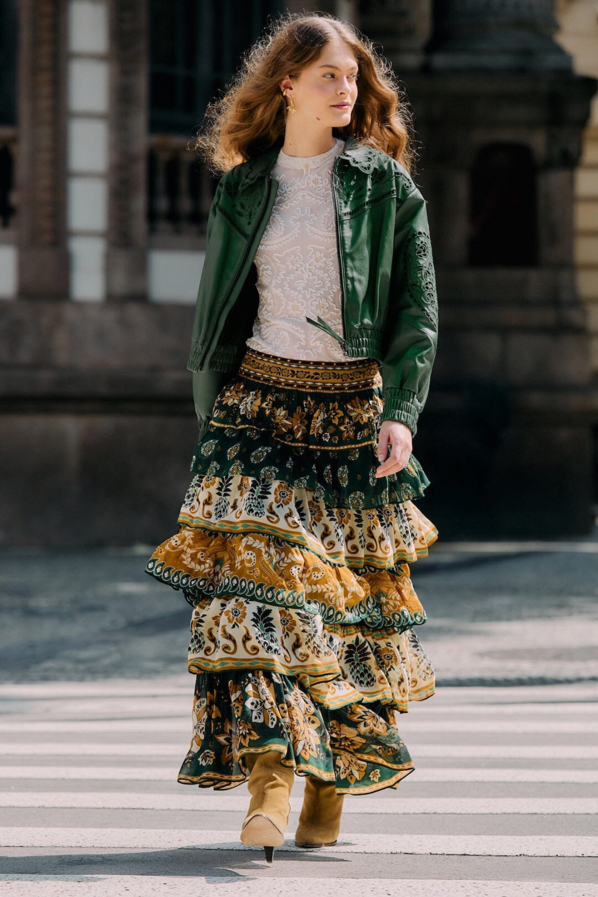 FARM RIO | AYLA RUFFLED MAXI SKIRT