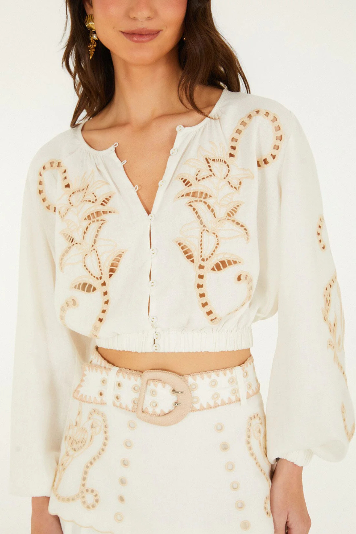 Farm Rio | Richilieur White Blouse