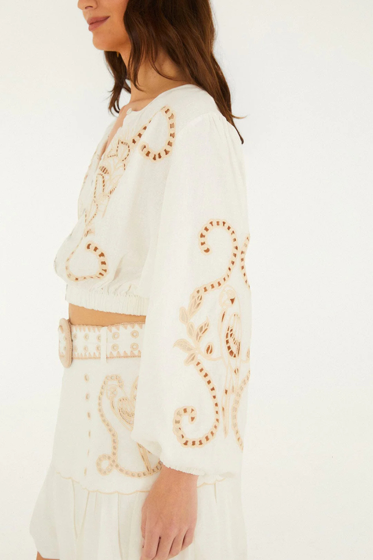 Farm Rio | Richilieur White Blouse