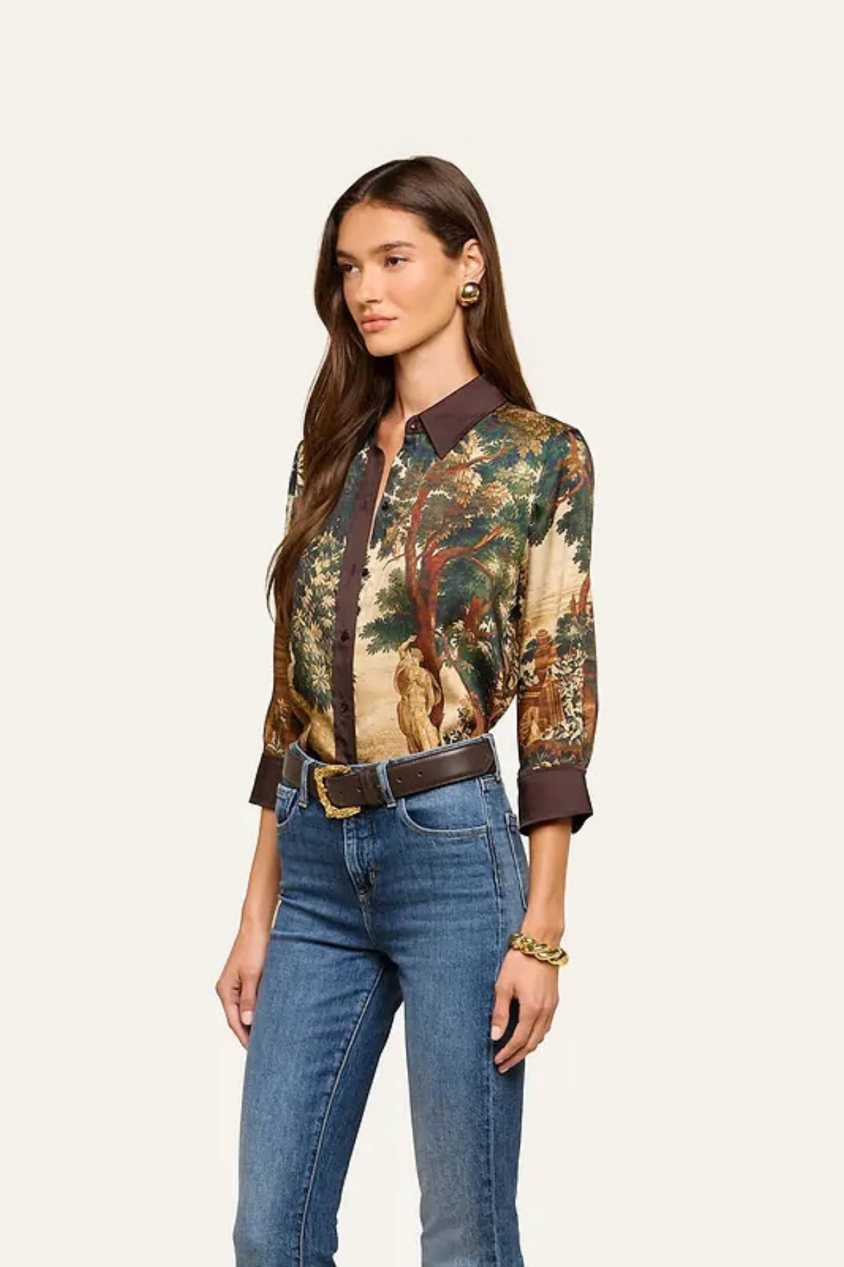 L'AGENCE | Eulalie Print Placement Blouse