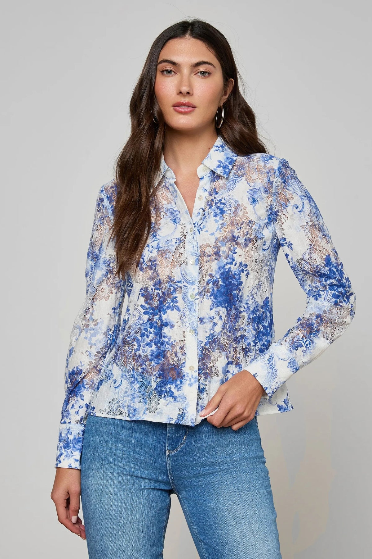 L'AGENCE | MAIA LACE BLOUSE