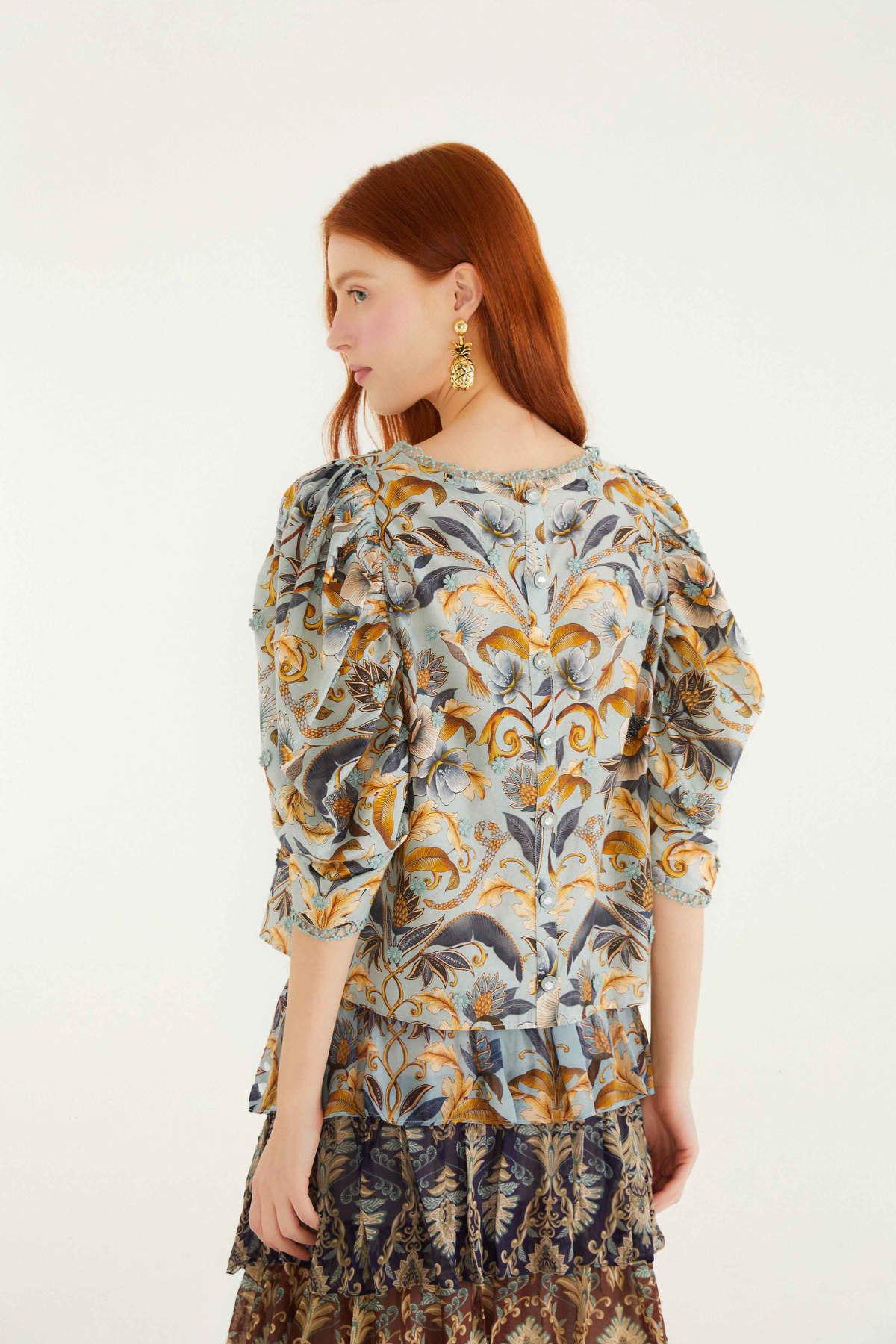 FARM RIO | SNAKE GARDEN 3D BLOUSE