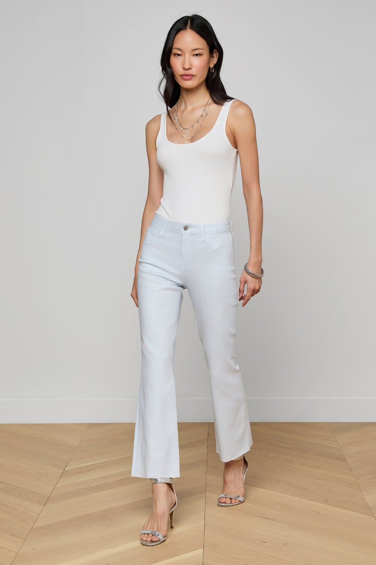 L'AGENCE | KENDRA CROP FLARE - MIST BLUE