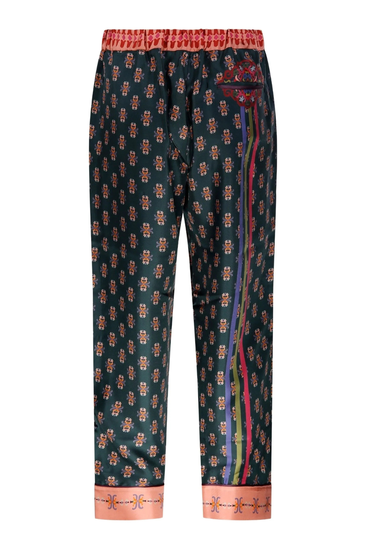 FRANCO FERRARI Jazzy Printed Silk Pants