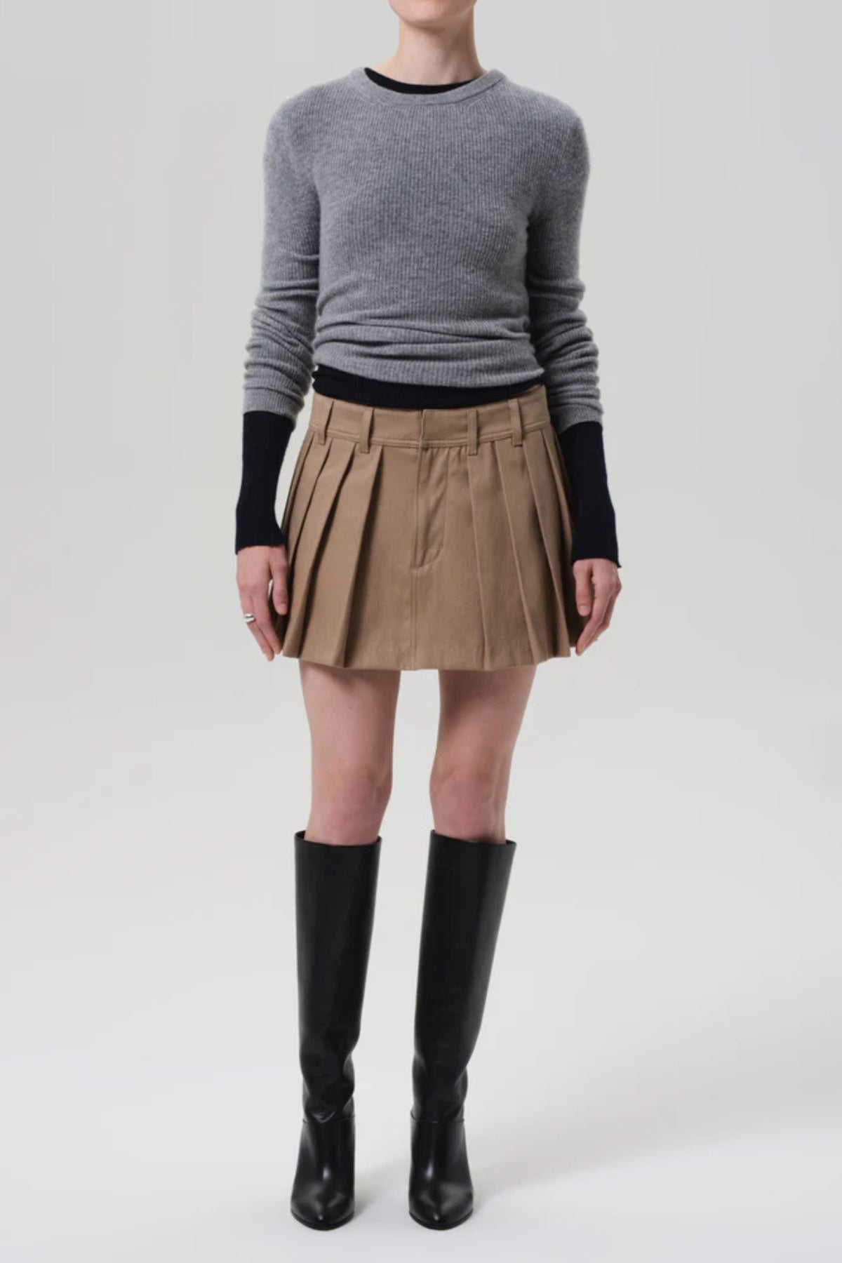 CITIZENS OF HUMANITY | Pleated Mini Skirt- Khaki
