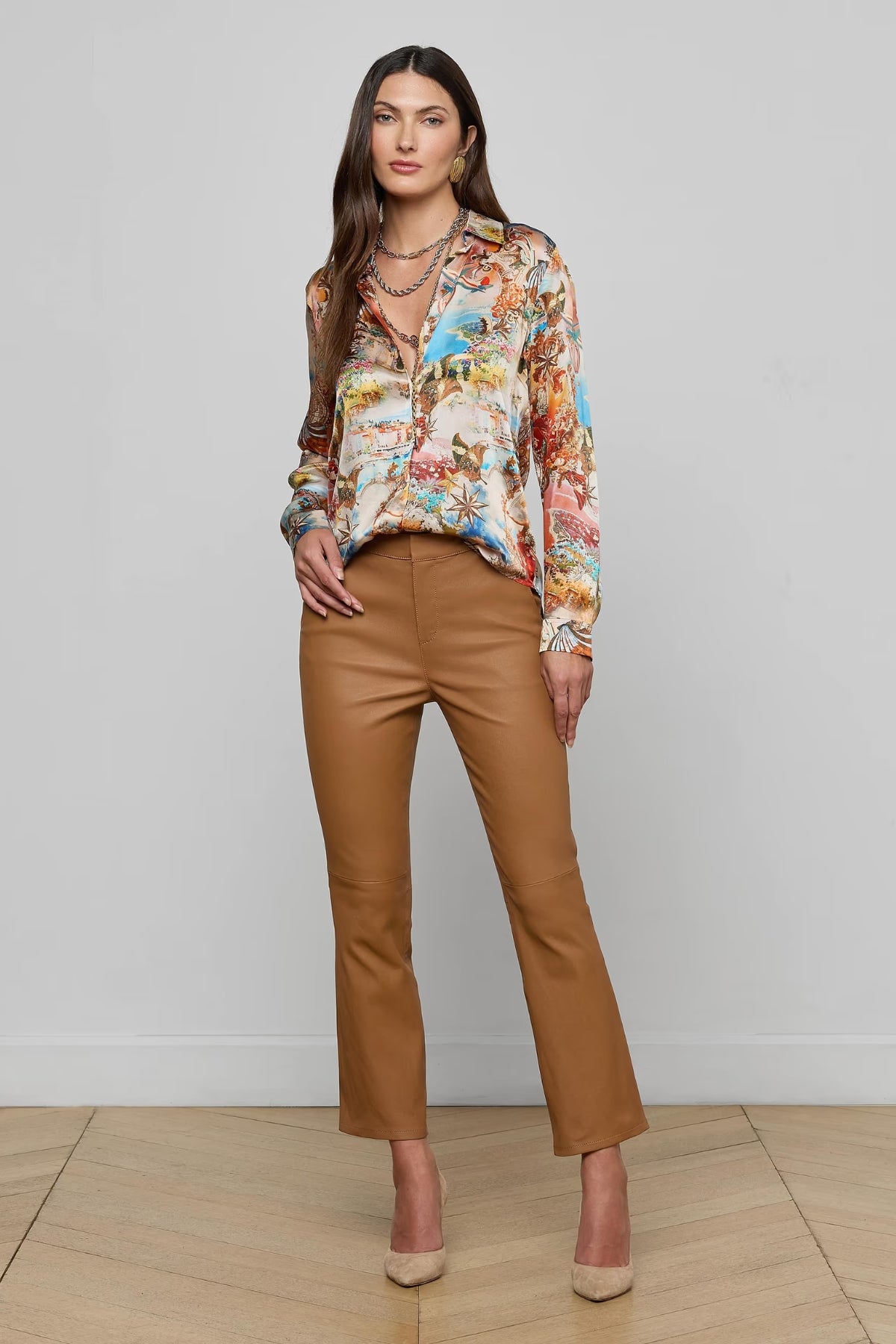L'AGENCE | TYLER BLOUSE - MULTI COLLAGE