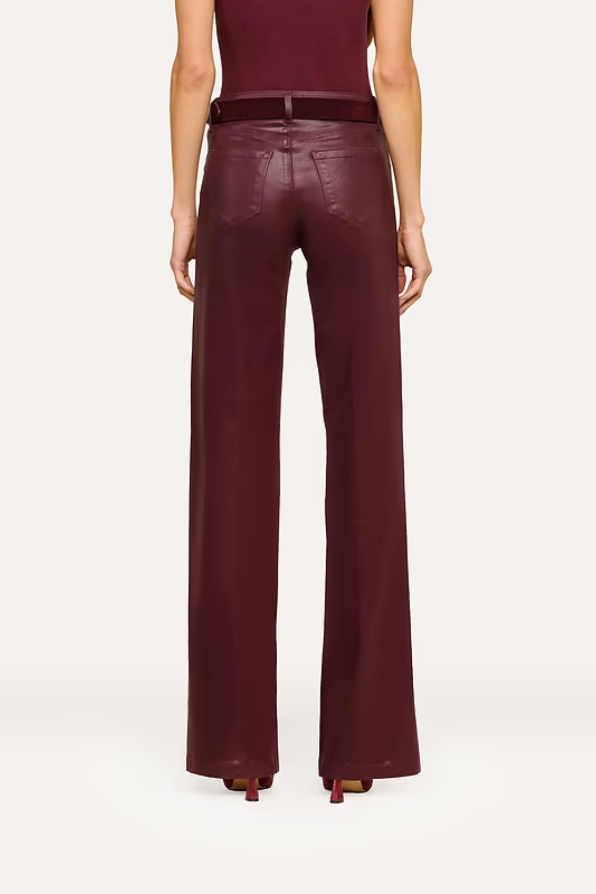 L'AGENCE | Clayton H/r Wide Leg- Sangria