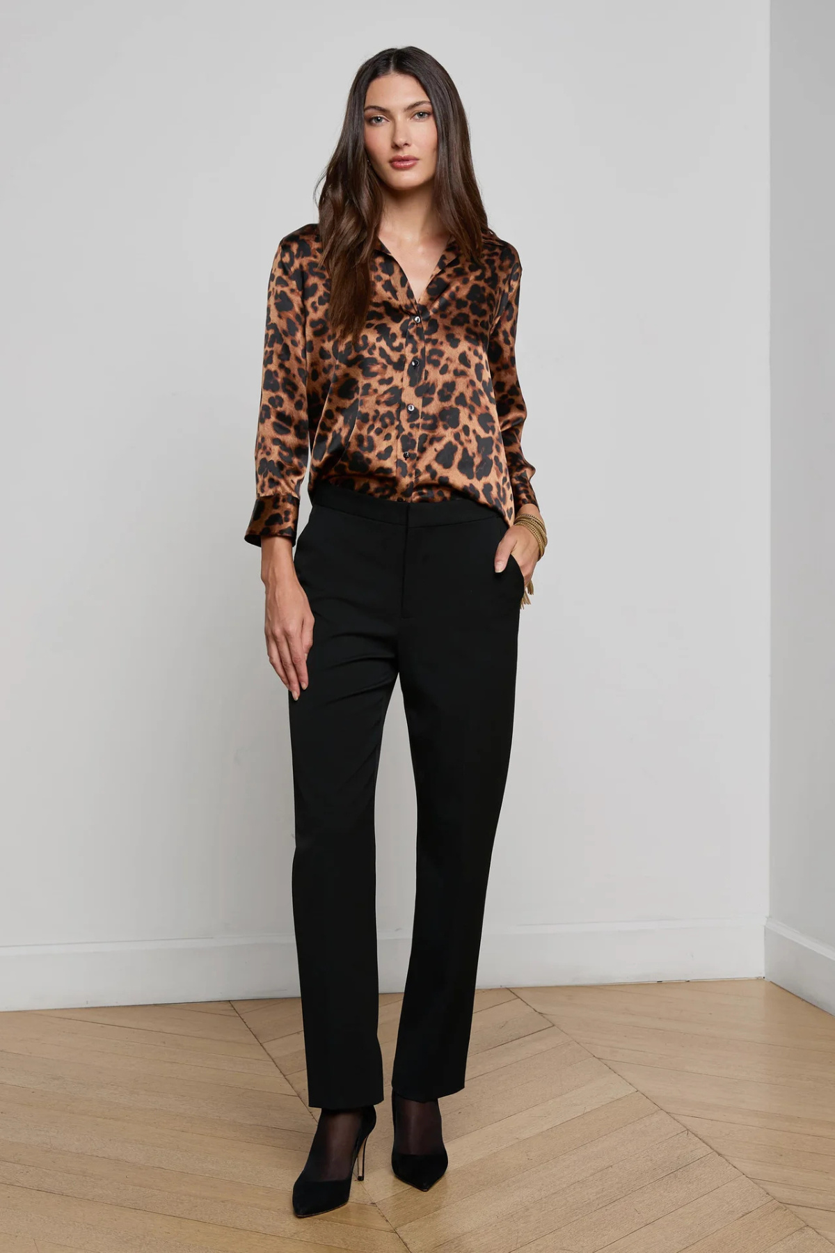 L’AGENCE | DANI BLOUSE- BROWN MULTI