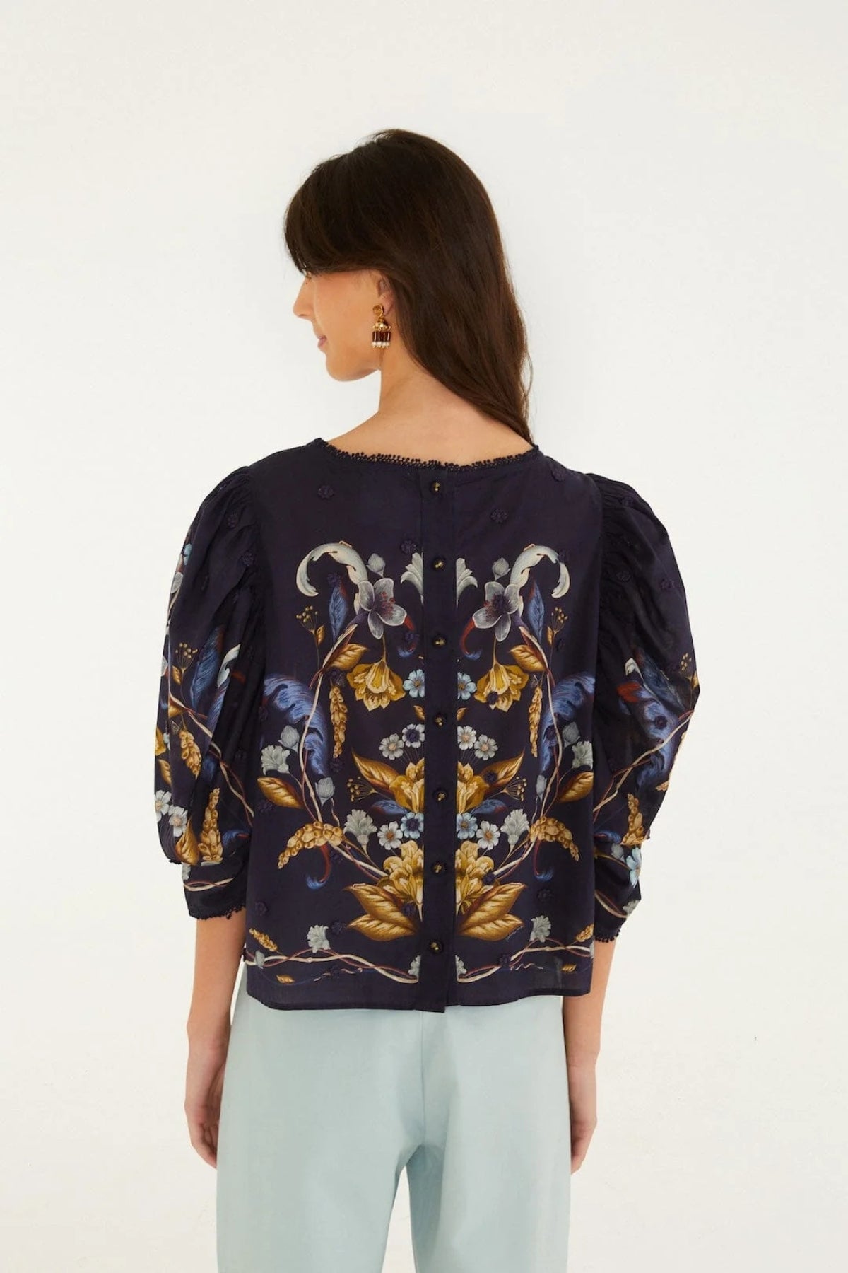 FARM RIO | Navy Blue Blouse