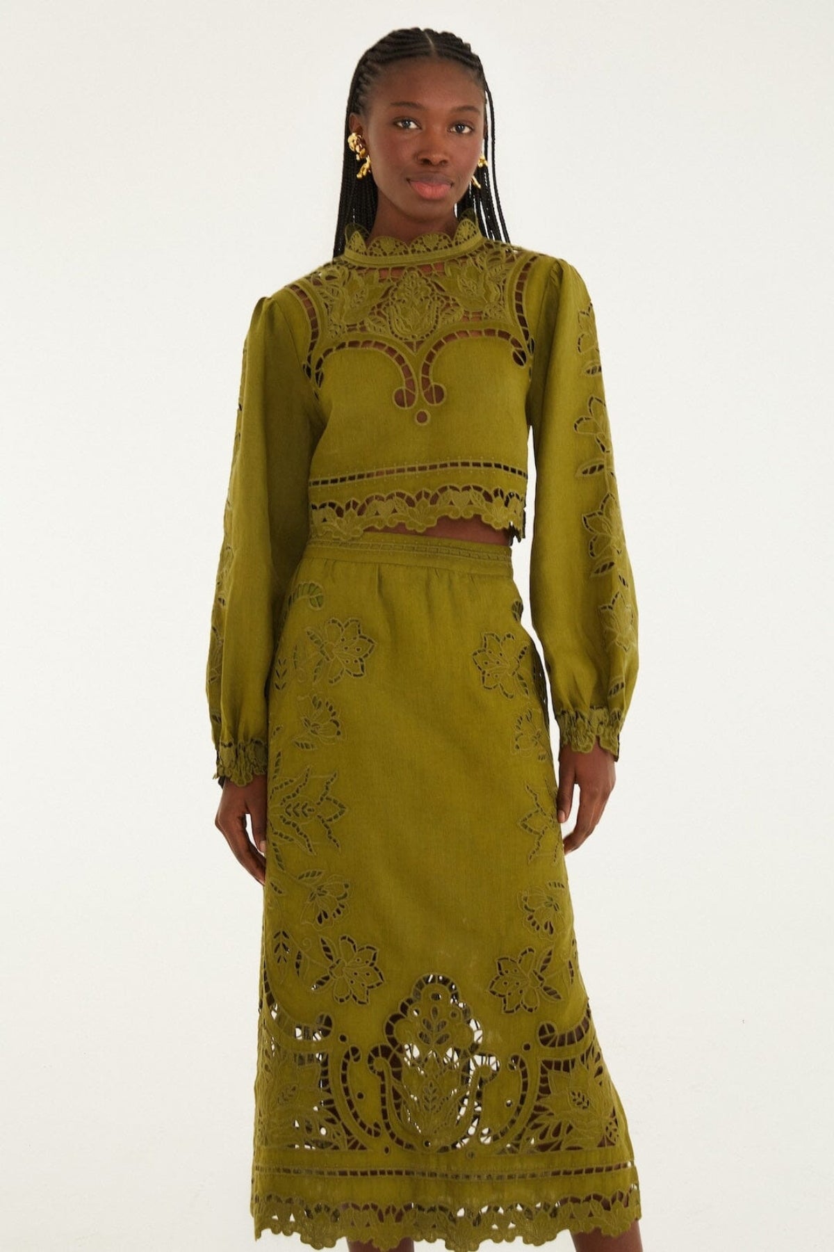 FARM RIO | MAJESTIC GARDEN GREEN SKIRT