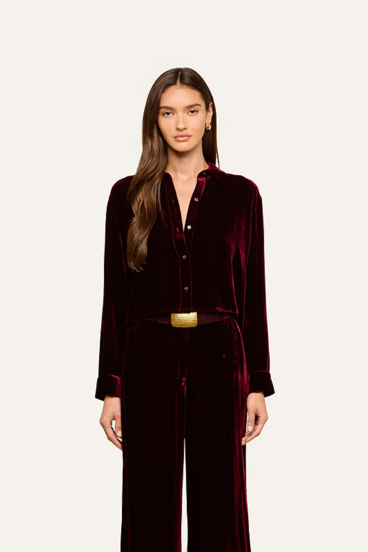 L'AGENCE | Cosette Crop Hi Low -Port