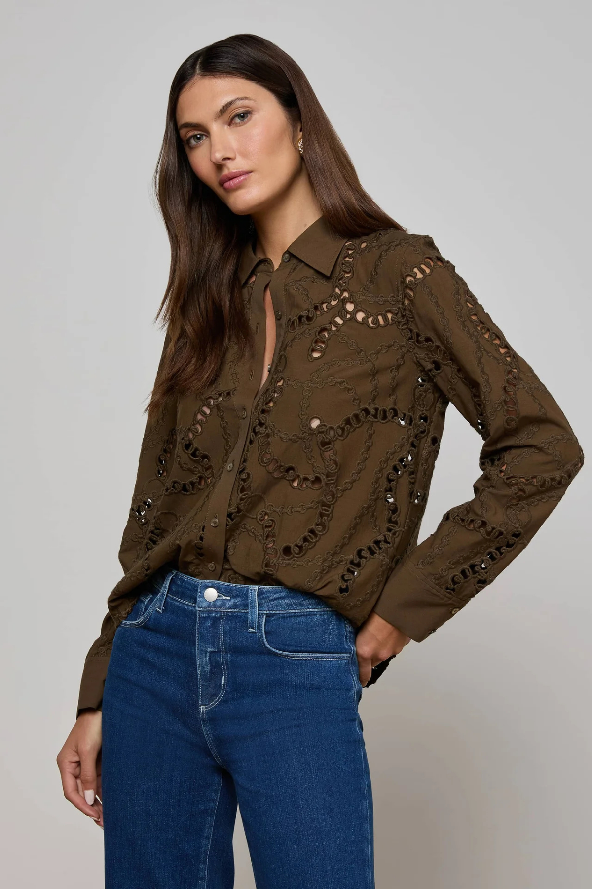 L’AGENCE | ELLERY EYELET BLOUSE