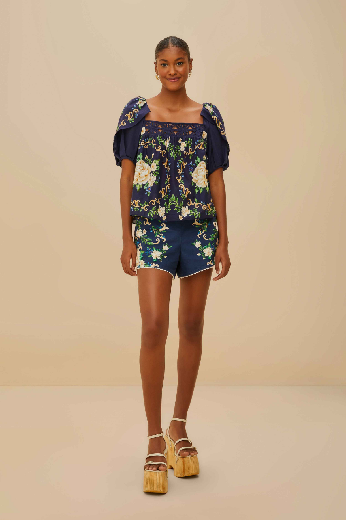 FARM RIO | BLUE FLOWERED BLOUSE