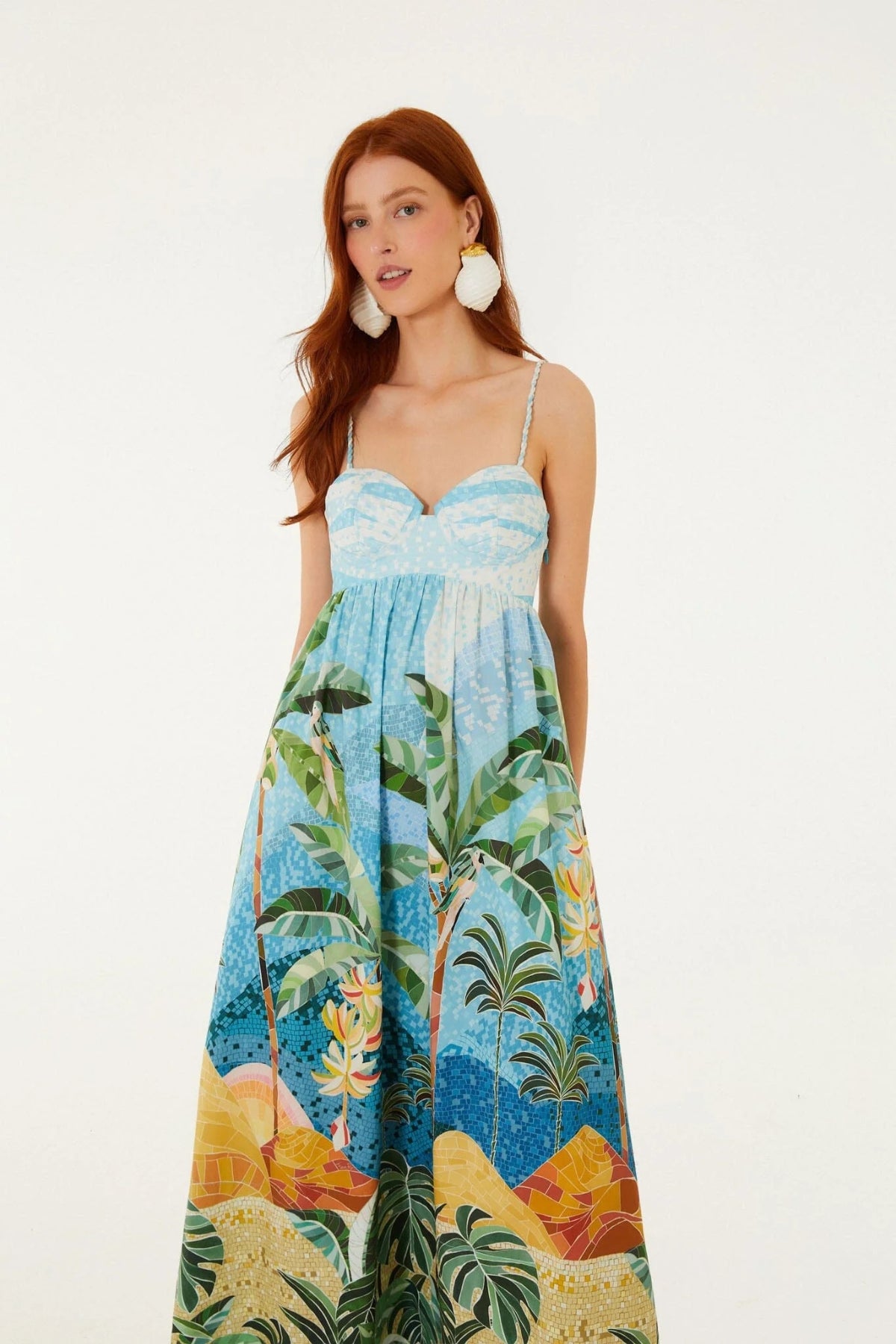 FARM RIO | Mosaic Multicolor Maxi Dress