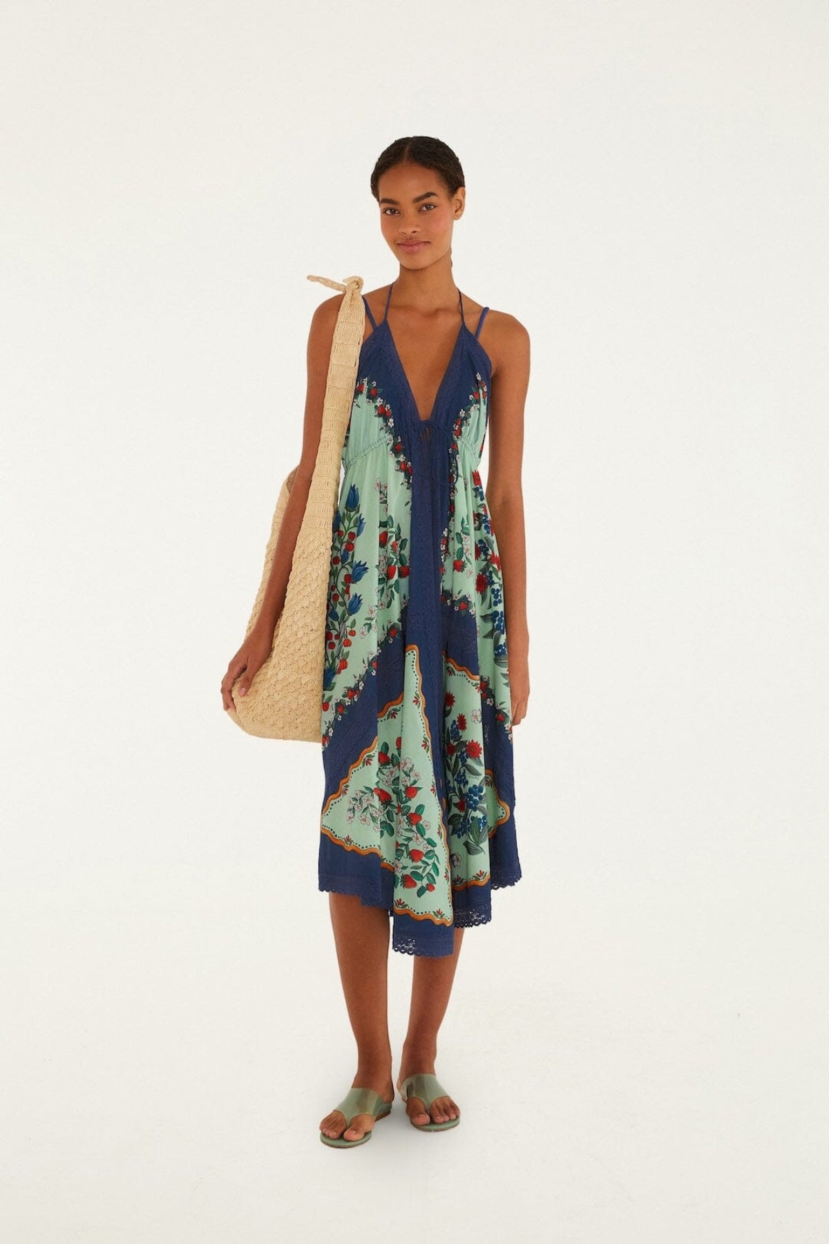 FARM RIO | FRUIT BEAUTY GREEN MAXI DRESS
