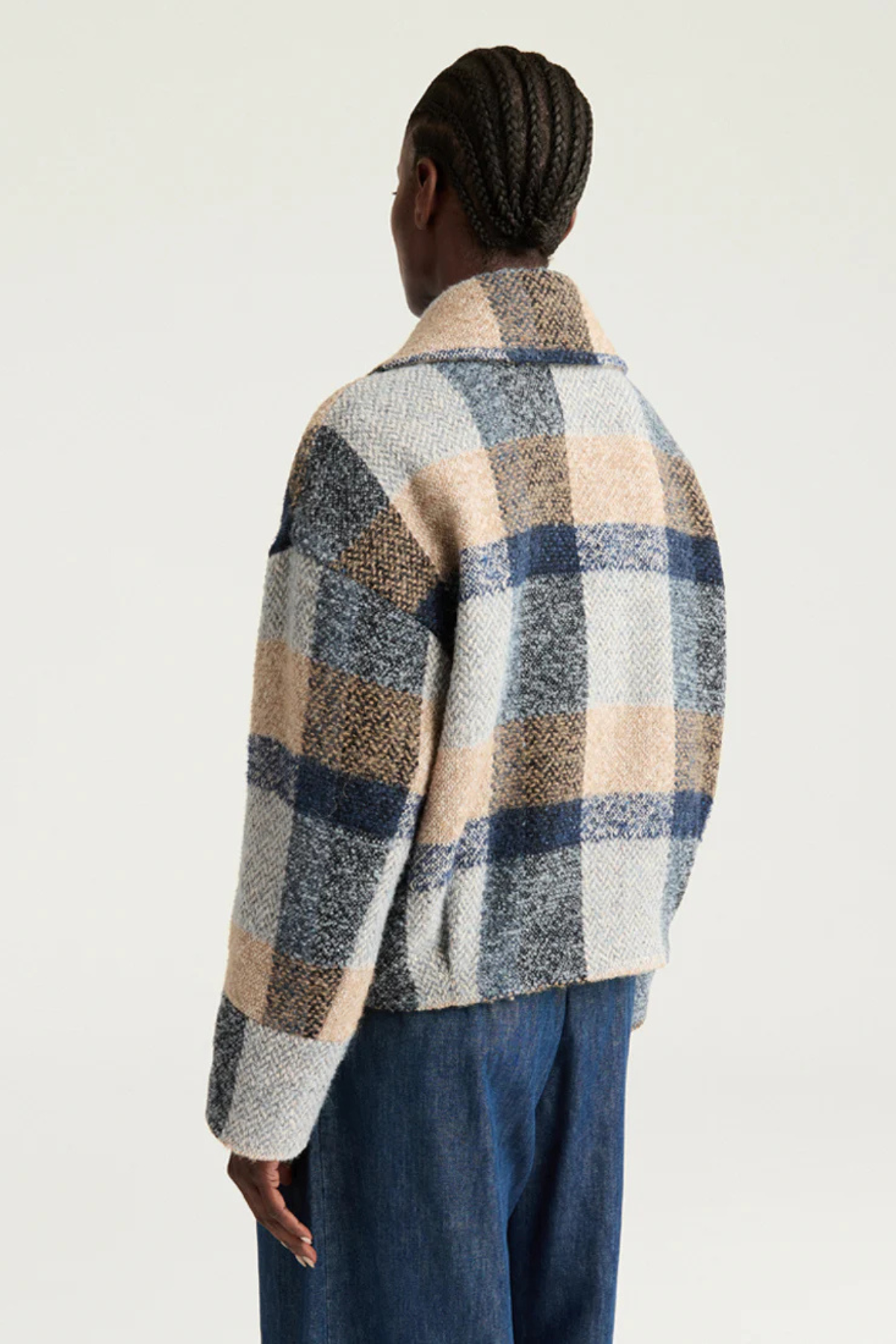 KENPI COAT IN MAXI CHECK BOUCLE WOOL - AVIO MULTICOLOR