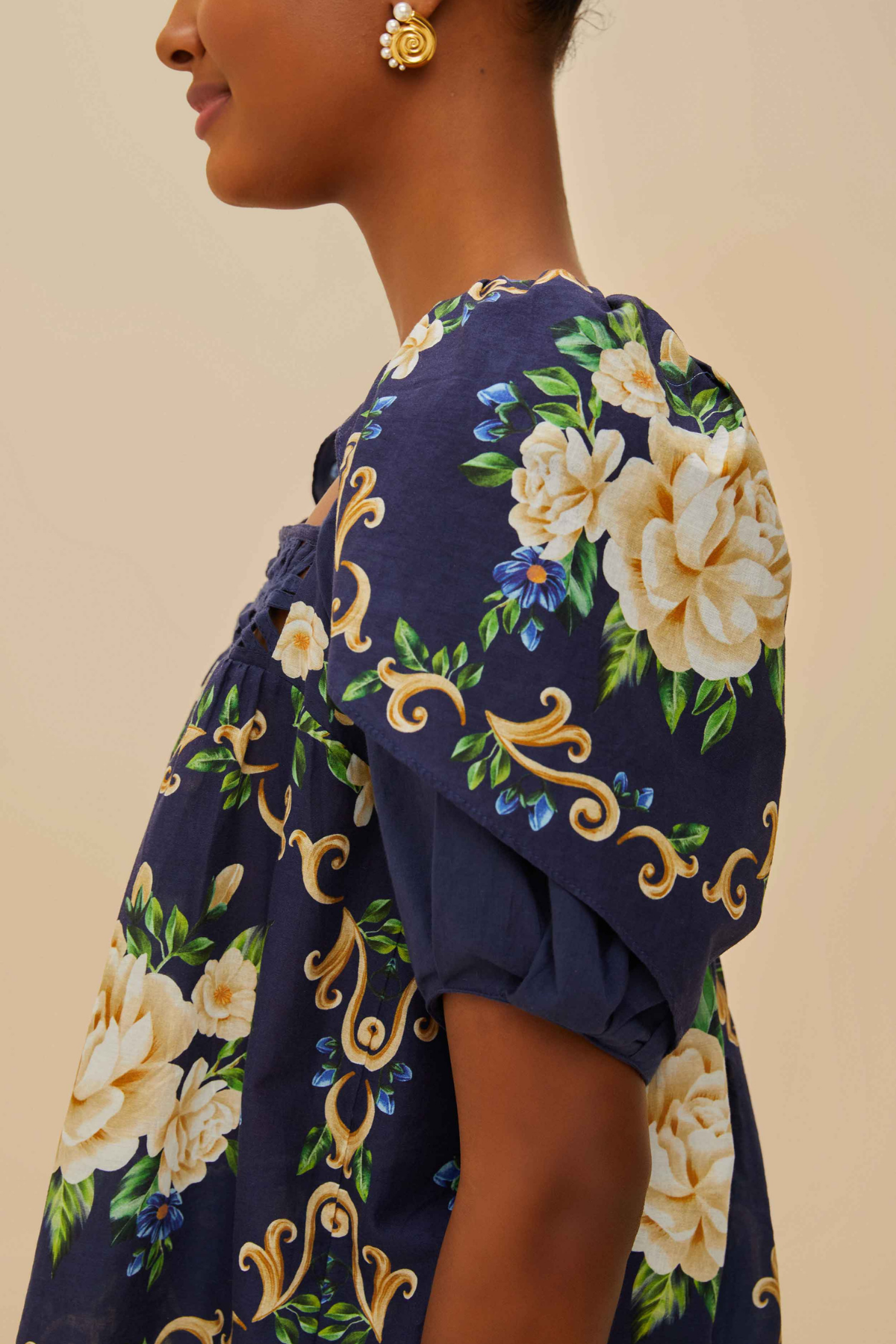 FARM RIO | BLUE FLOWERED BLOUSE