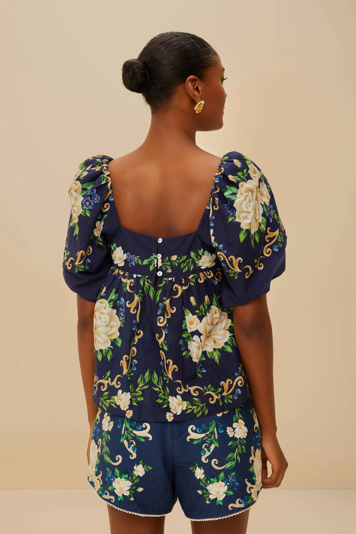 FARM RIO | BLUE FLOWERED BLOUSE