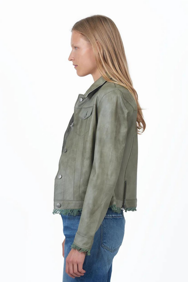 JAKETT | Alexa Leather Jacket- Army