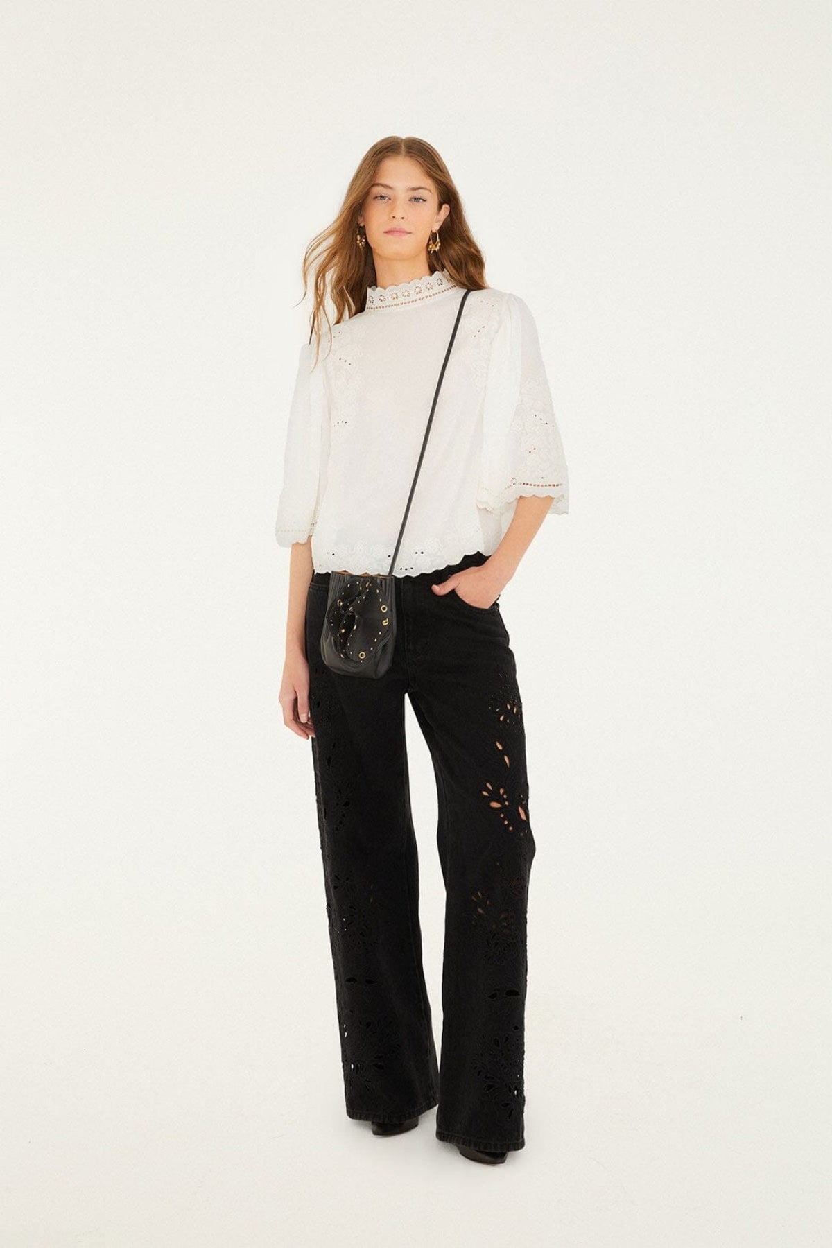 FARM RIO | OFF-WHITE PALM TREE BLOUSE