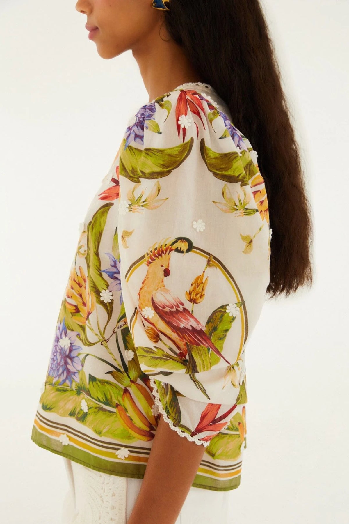 FARM RIO | TROPICAL SAND GREEN BLOUSE