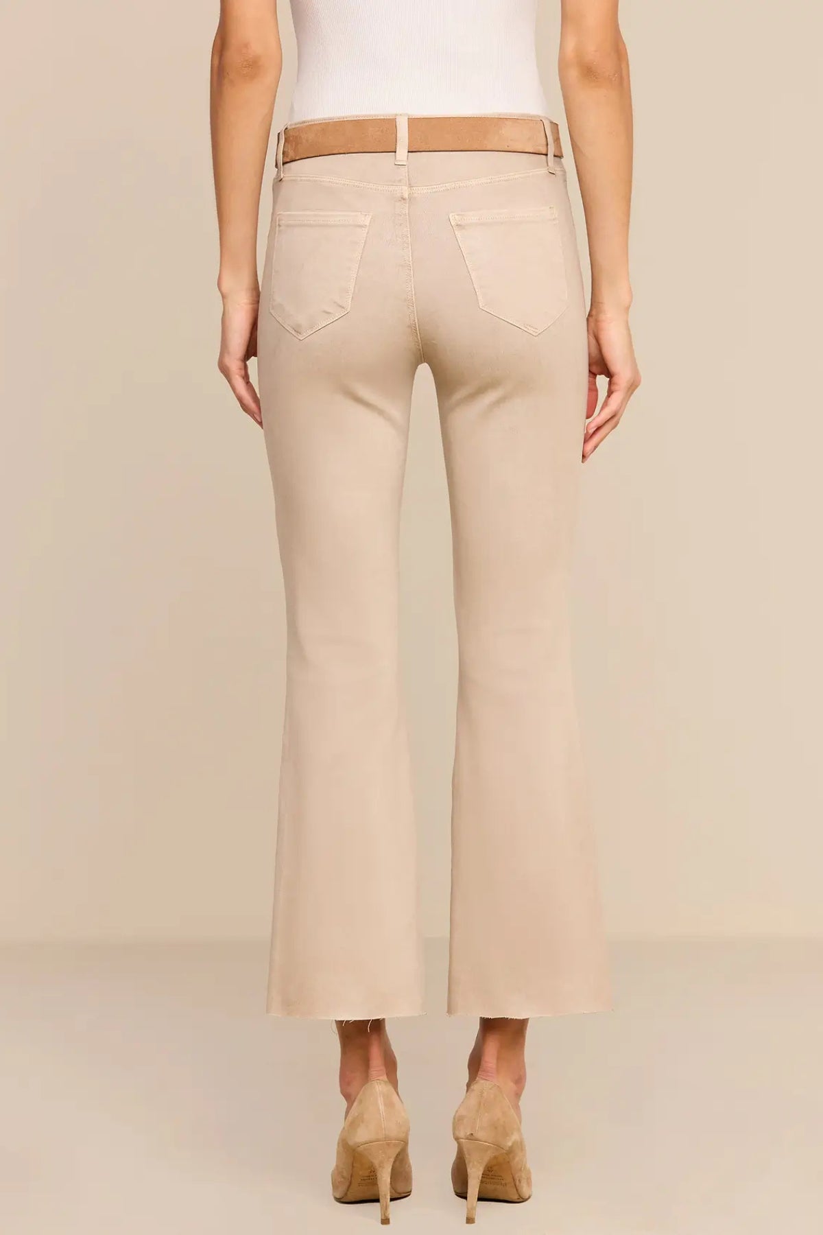 L'agence | Kendra Crop Flare - Antique Birch Coated