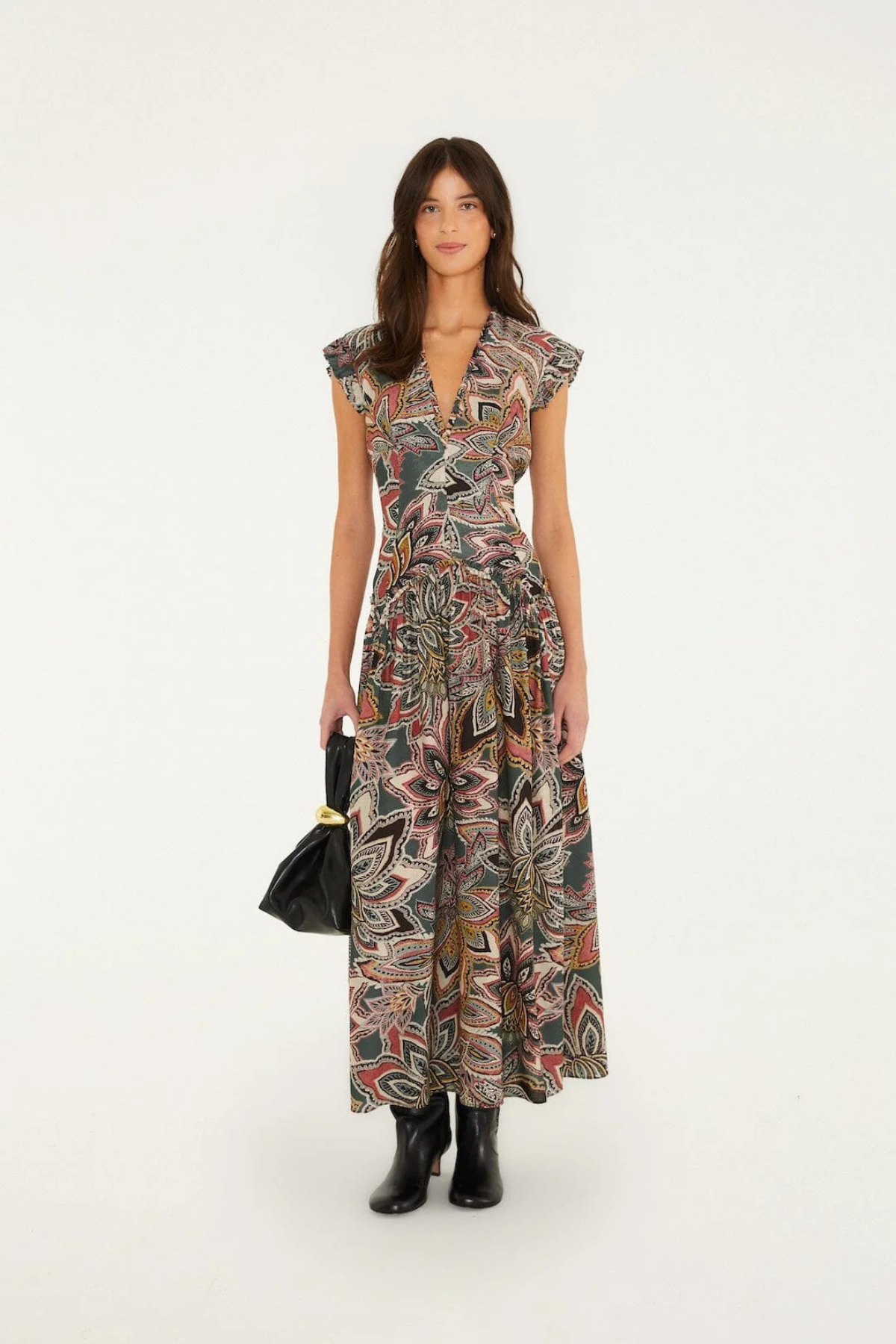 FARM RIO | Tapestry Flowers Green Maxi