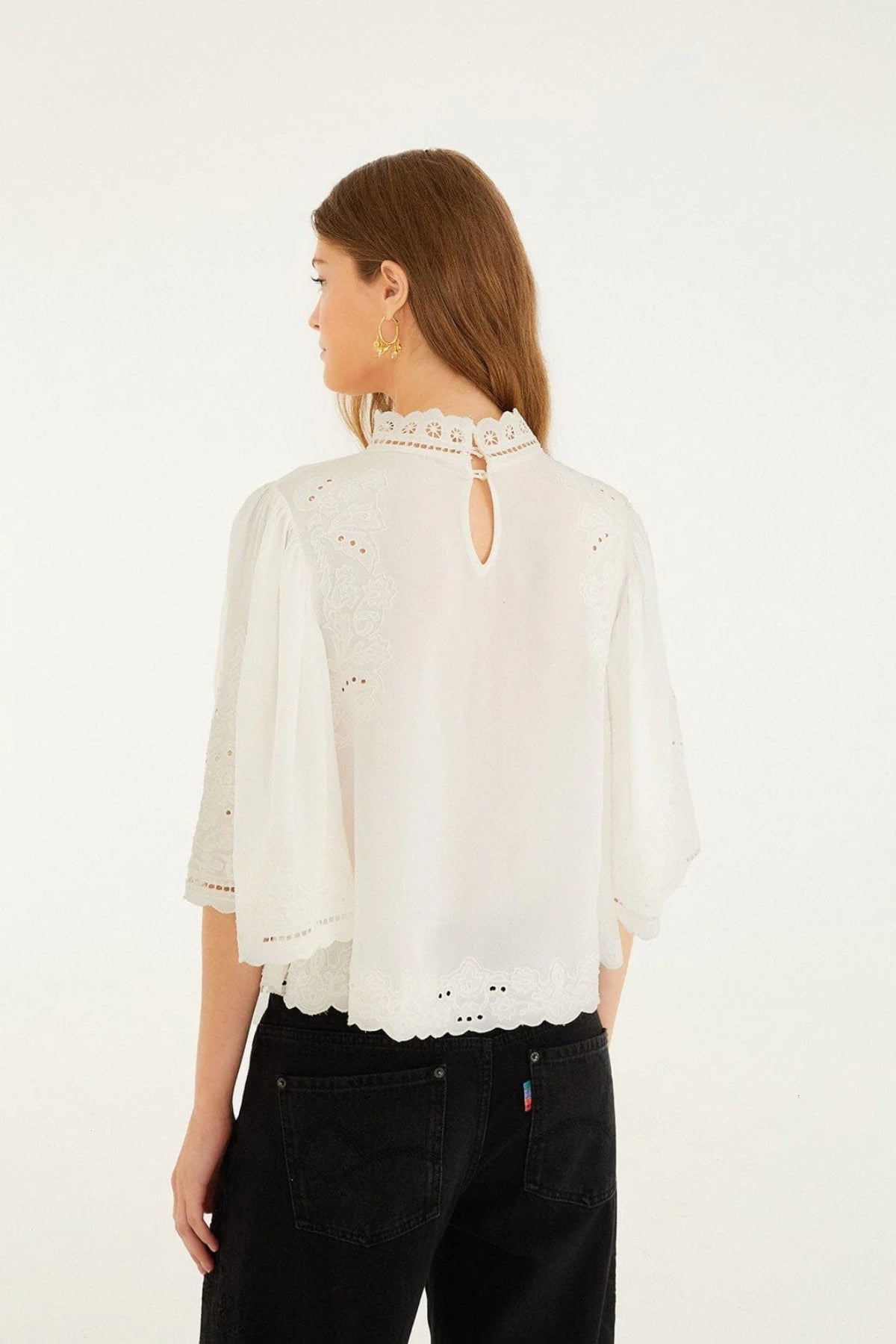 FARM RIO | OFF-WHITE PALM TREE BLOUSE