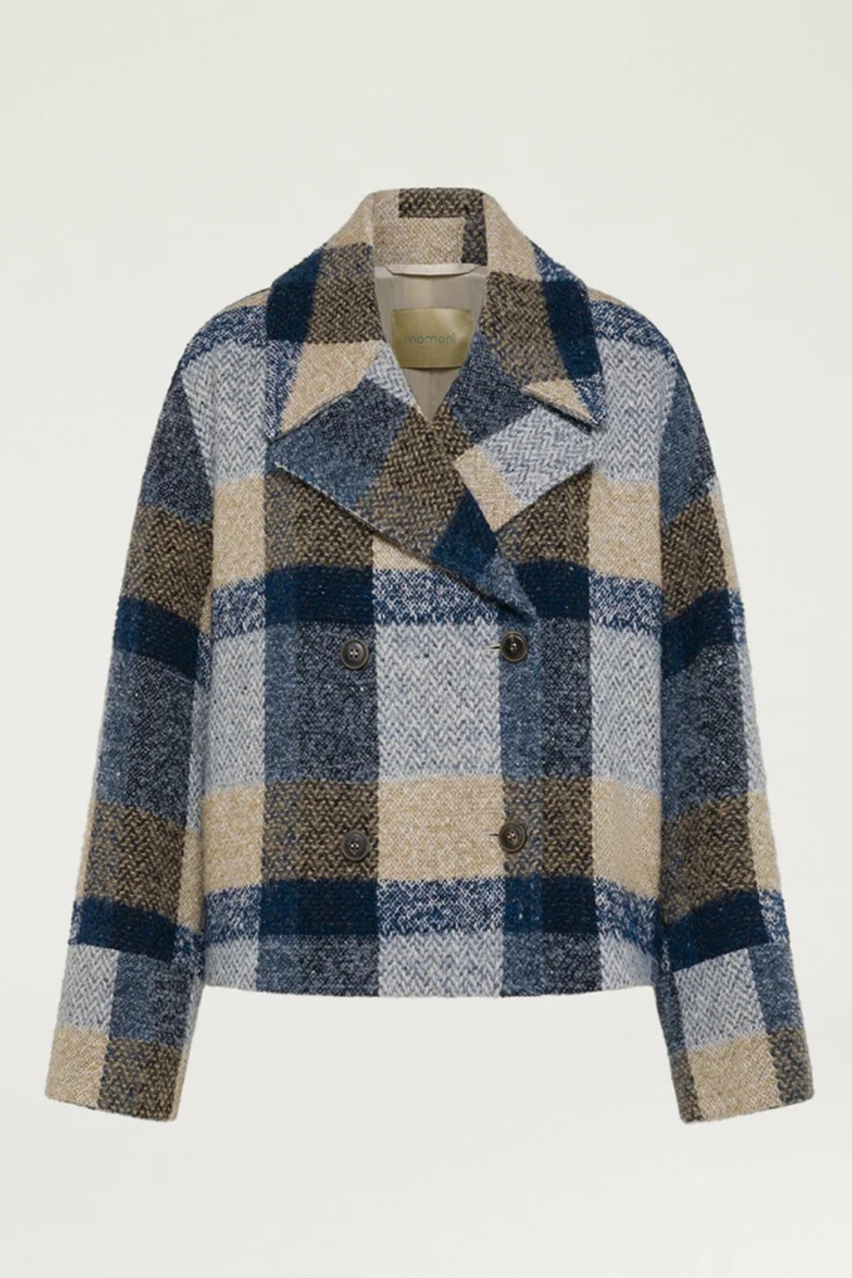 KENPI COAT IN MAXI CHECK BOUCLE WOOL - AVIO MULTICOLOR