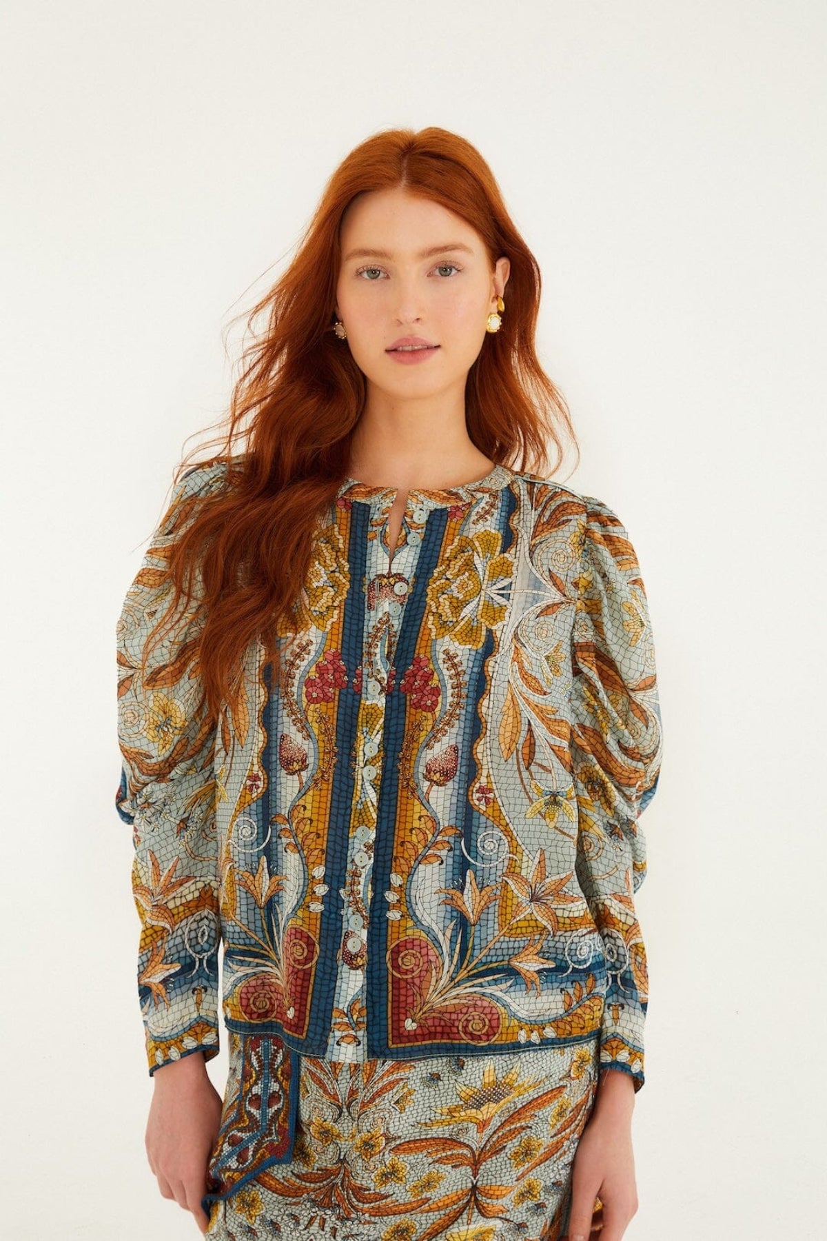 FARM RIO | MOSAIC GARDEN BLOUSE