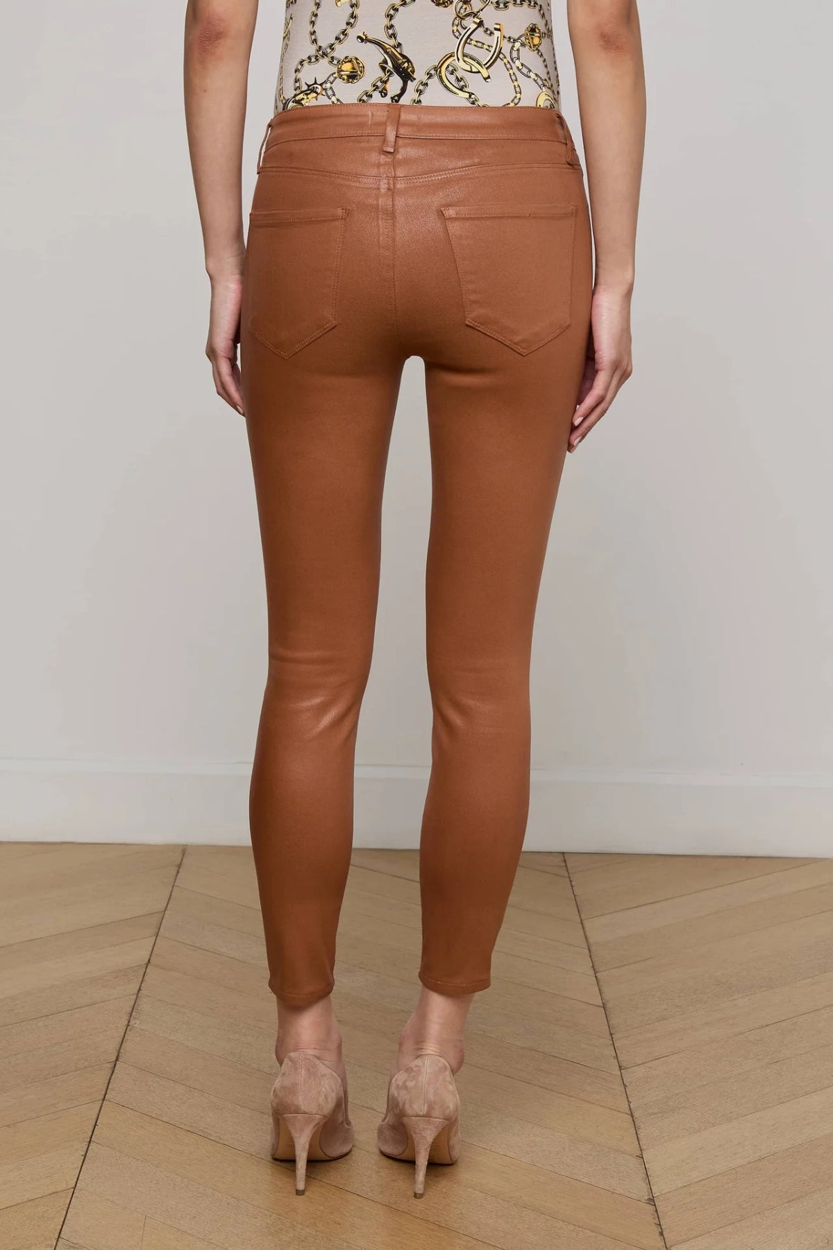 L'AGENCE | MARGOT HIGH RISE SKINNY- COGNAC