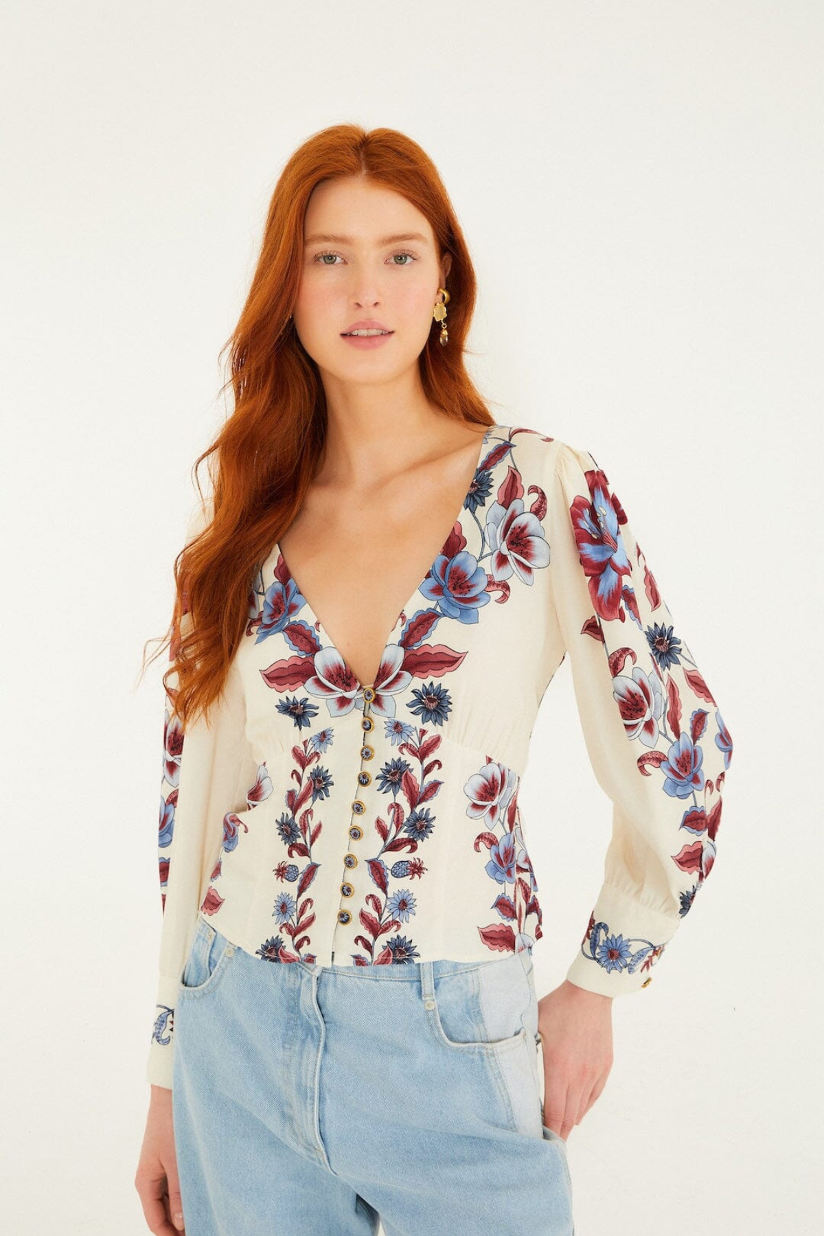 FARM RIO | MALU WINTER WHITE BLOUSE