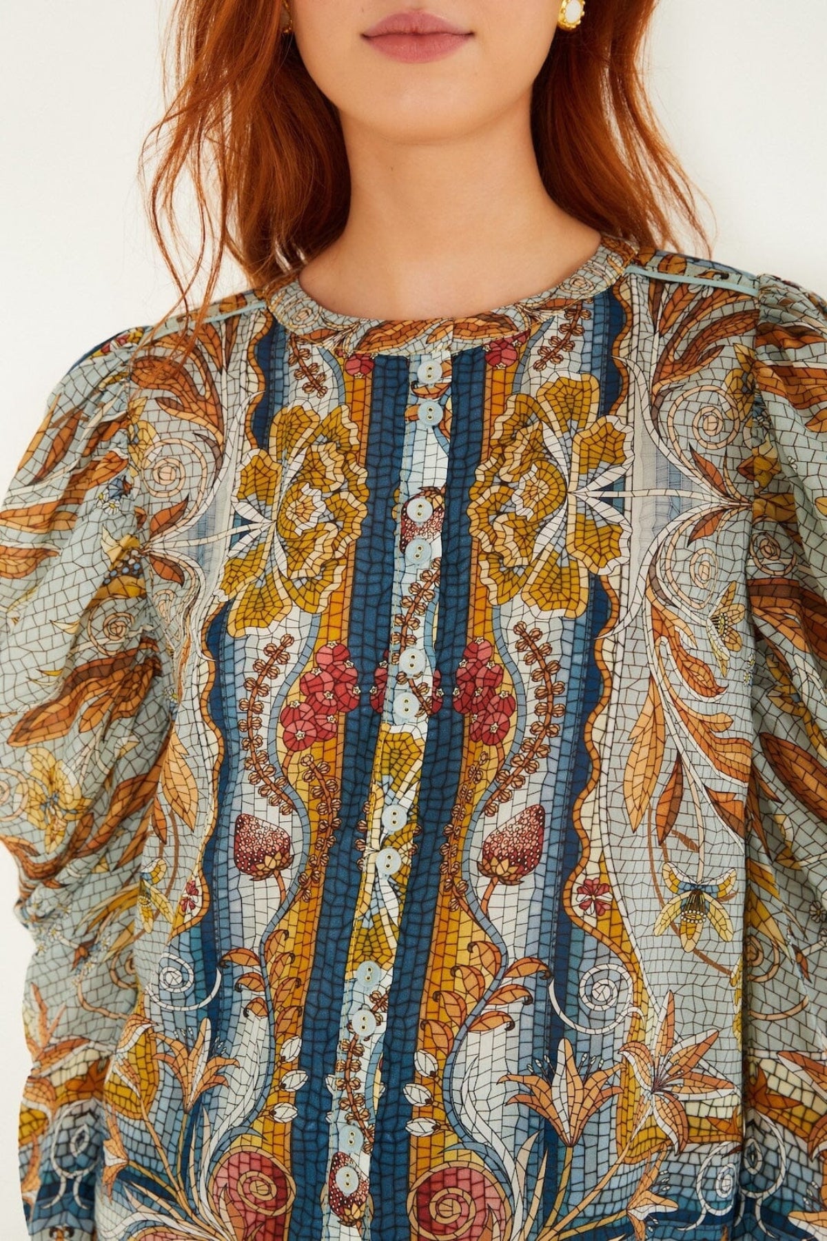 FARM RIO | MOSAIC GARDEN BLOUSE
