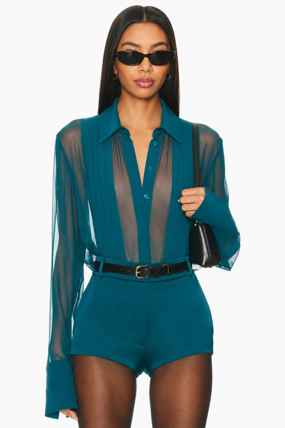 Sans Faff | Meghan Silk Blouse - Teal