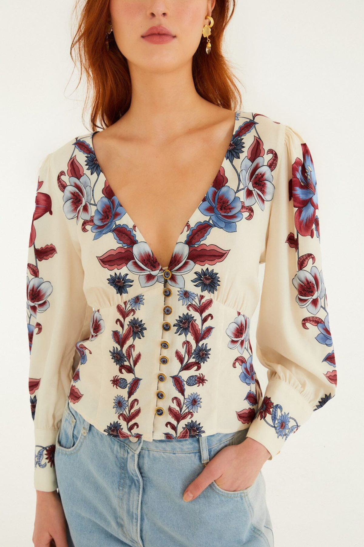 FARM RIO | MALU WINTER WHITE BLOUSE