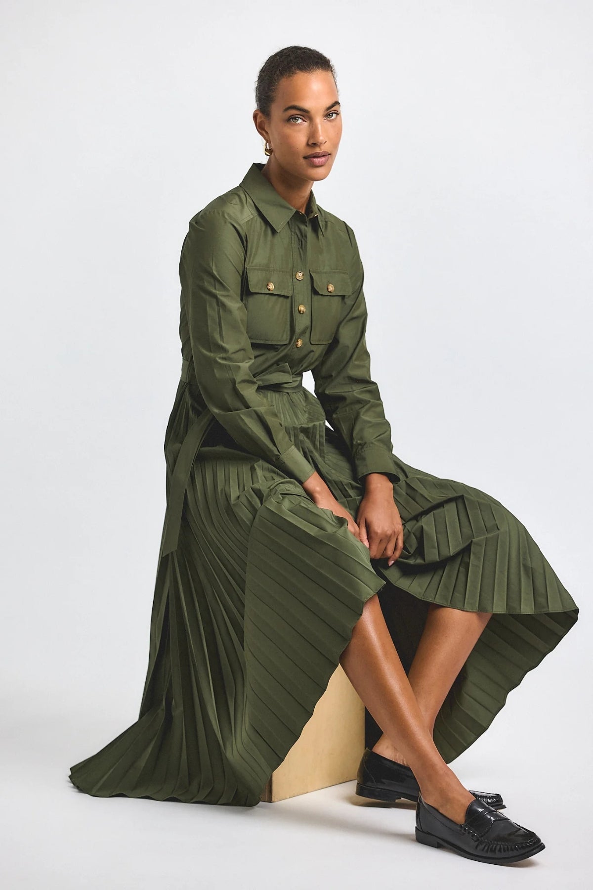 DEREK LAM | KENZA PLEATED SHIRT DRESS